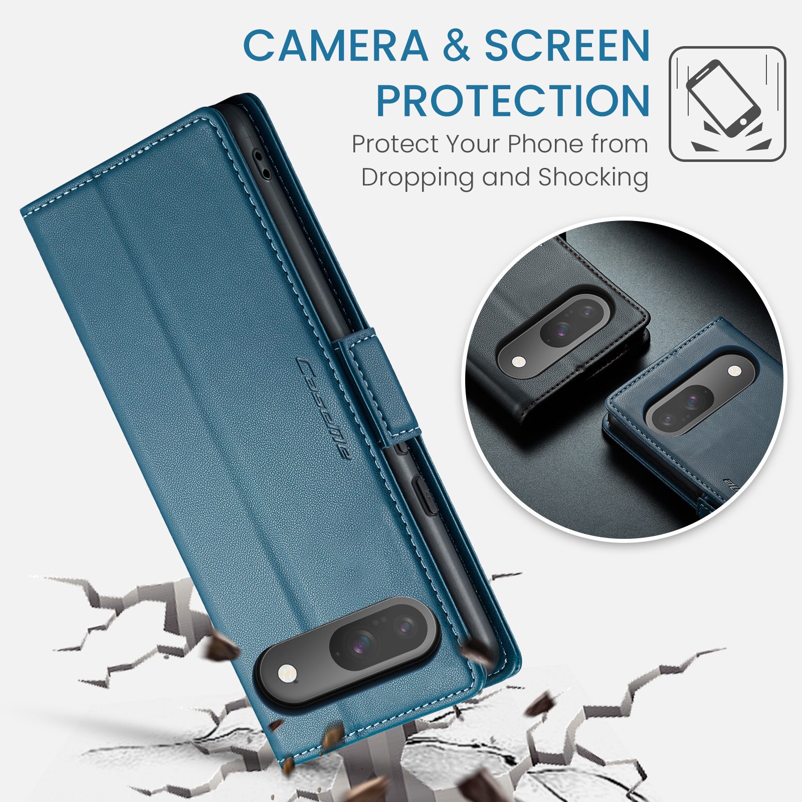 RFID blocking Slim Pung Etui Google Pixel 10 Pro Blå
