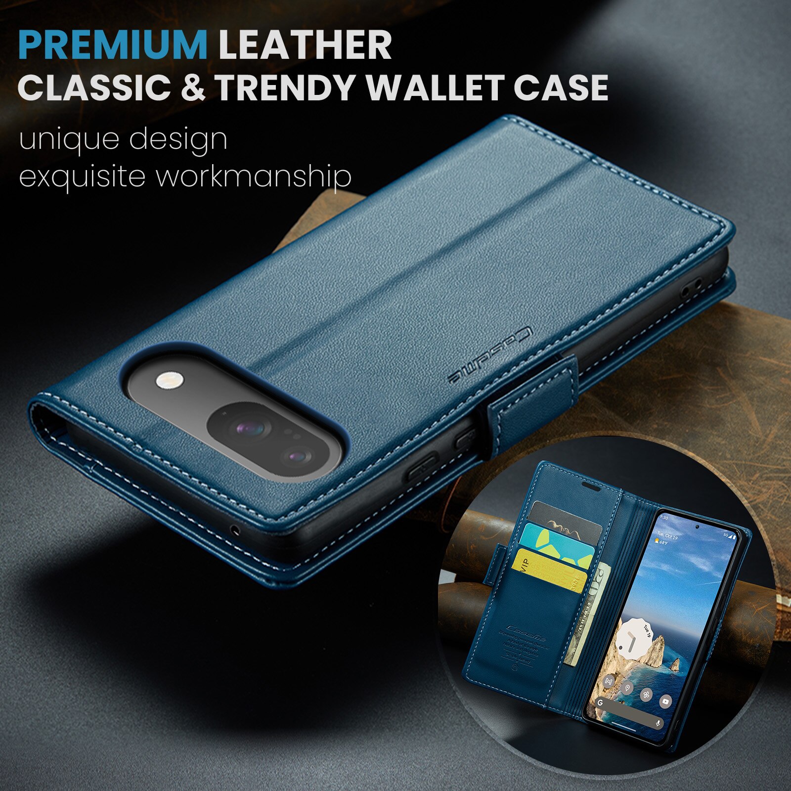 RFID blocking Slim Pung Etui Google Pixel 10 Pro Blå