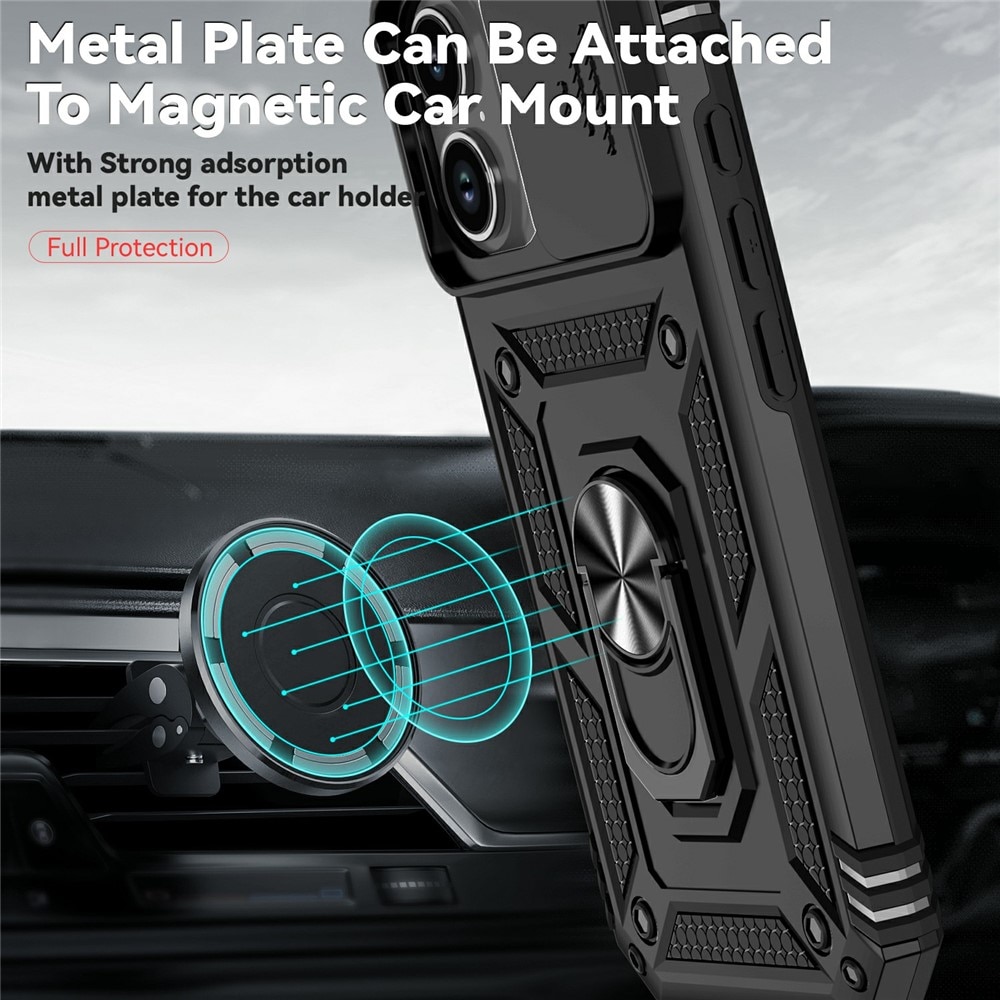 Hybridcover Ring + Kamerabeskyttelse iPhone 17 Sort