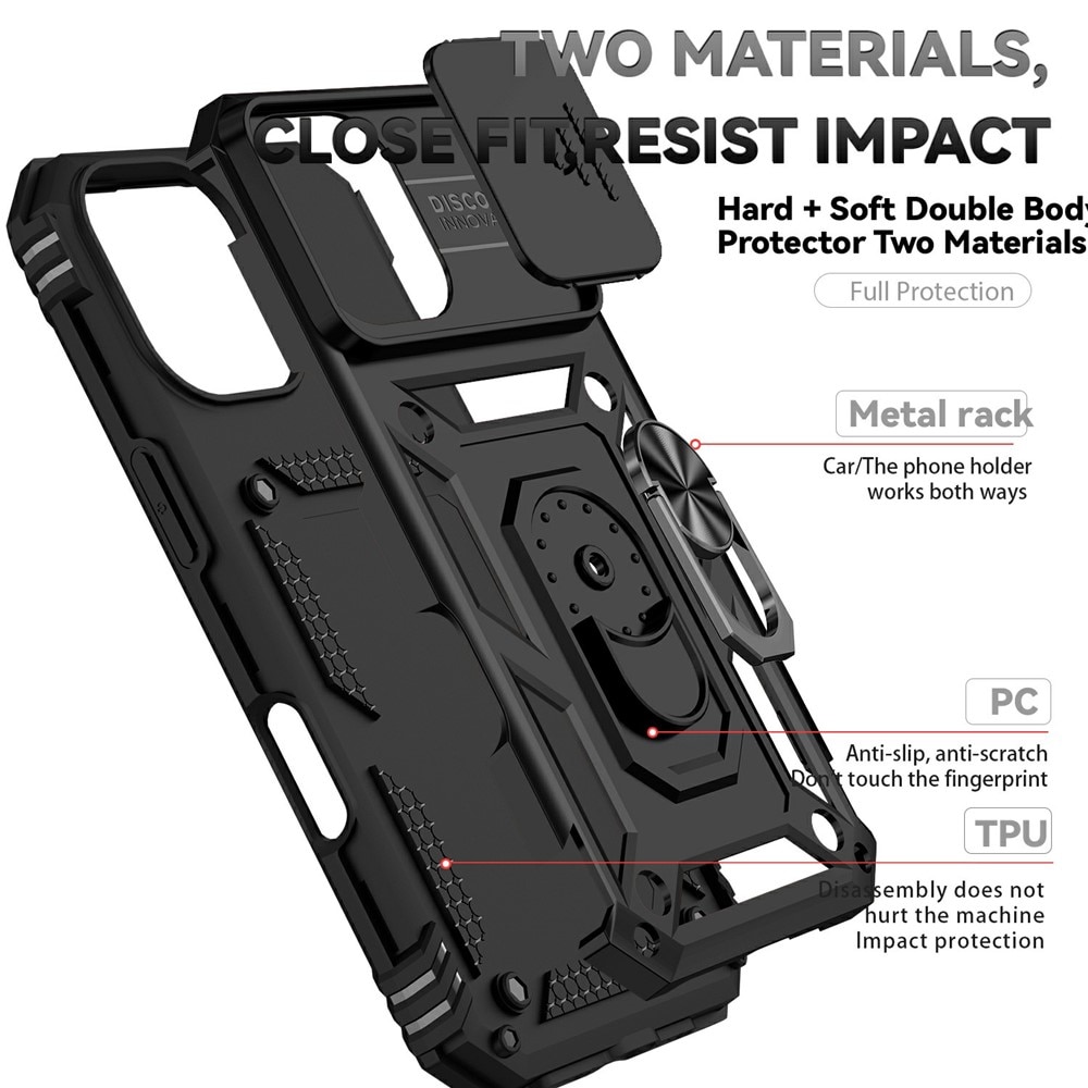 Hybridcover Ring + Kamerabeskyttelse iPhone 17 Sort