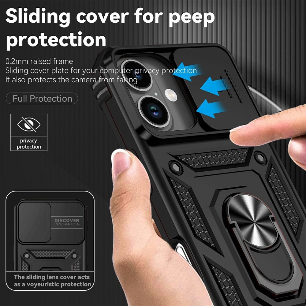 Hybridcover Ring + Kamerabeskyttelse iPhone 17 Sort