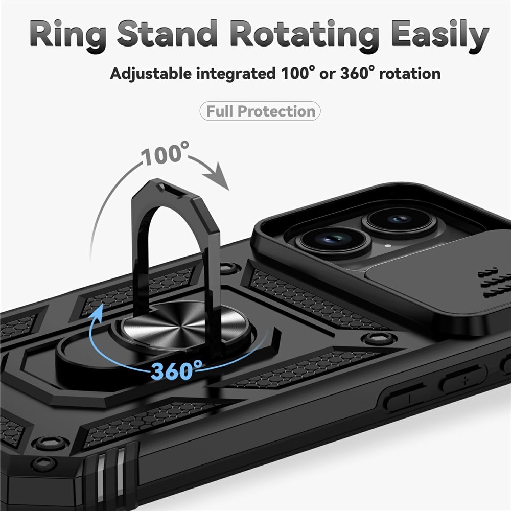 Hybridcover Ring + Kamerabeskyttelse iPhone 17 Sort