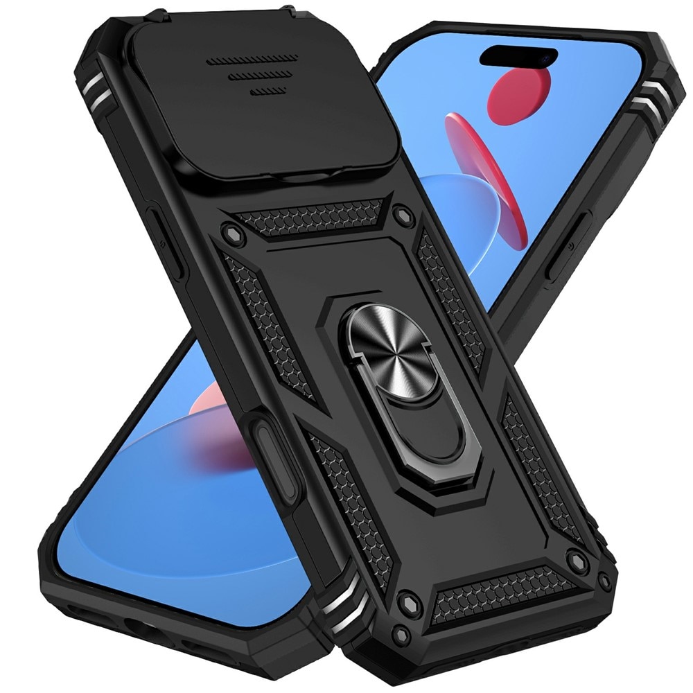 Hybridcover Ring + Kamerabeskyttelse iPhone 17 Pro Sort