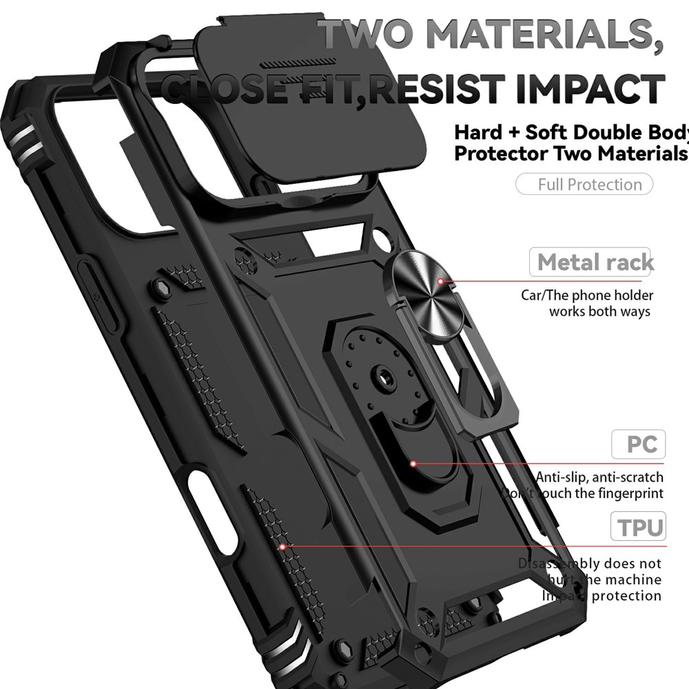 Hybridcover Ring + Kamerabeskyttelse iPhone 17 Pro Max Sort
