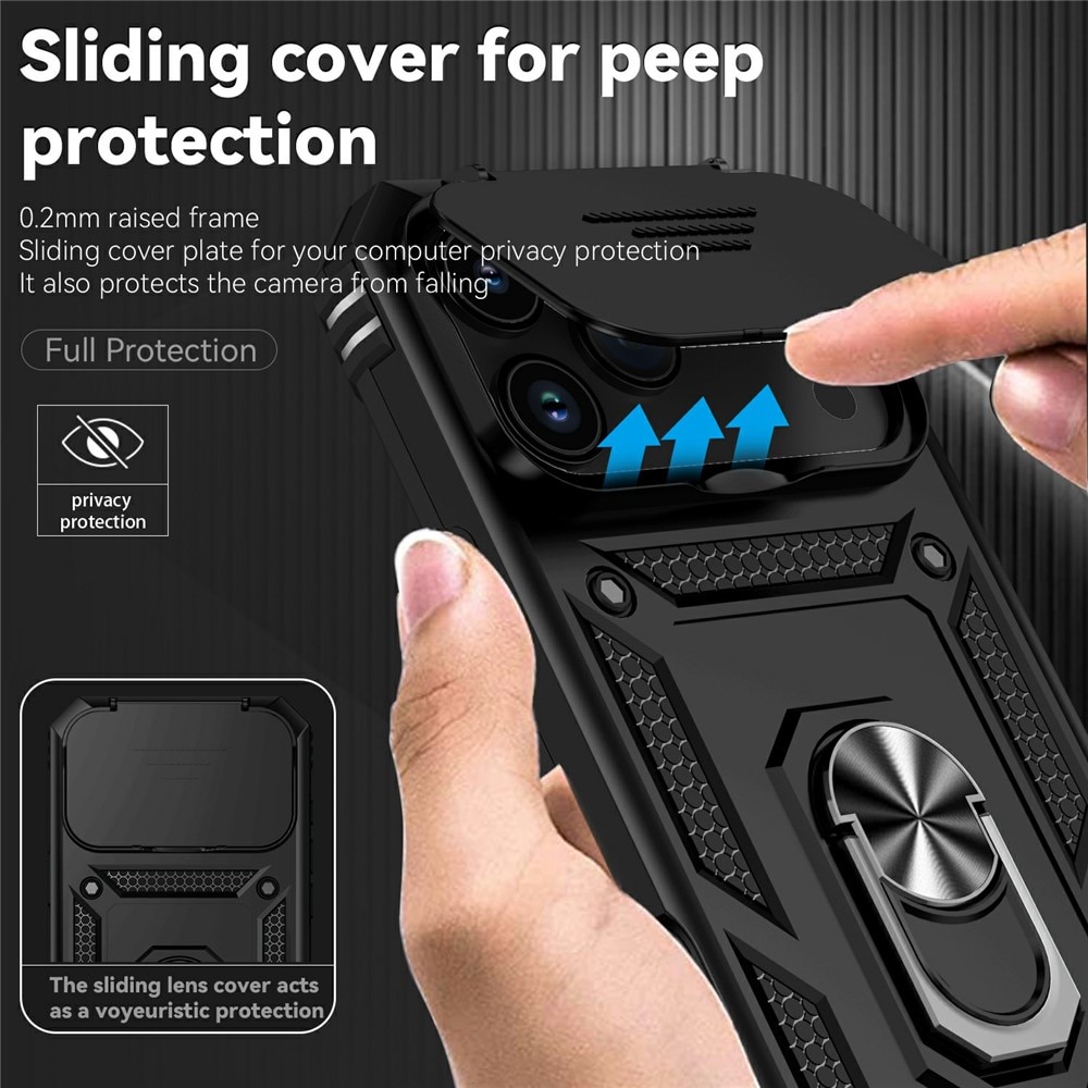 Hybridcover Ring + Kamerabeskyttelse iPhone 17 Pro Max Sort