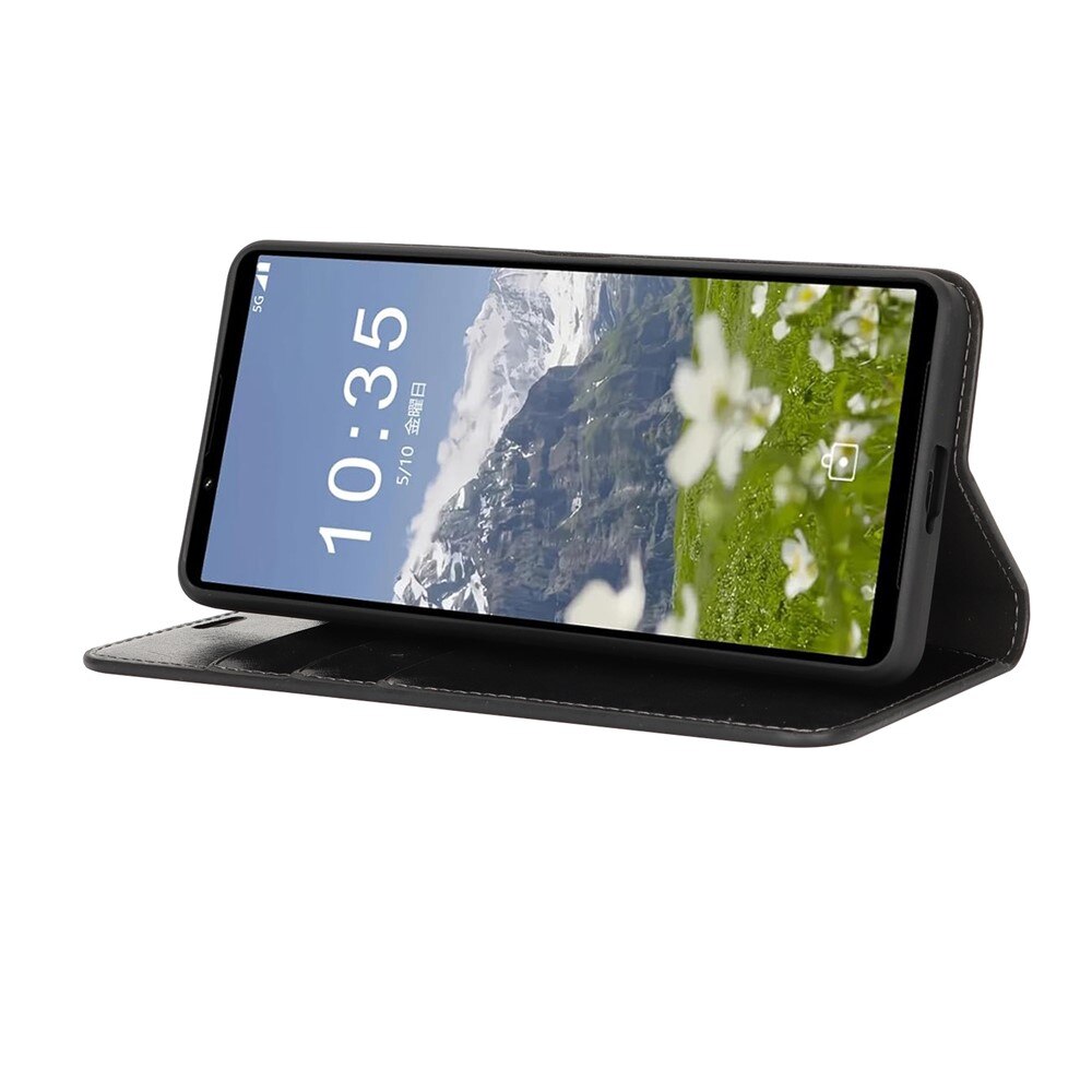 Mobiltaske Ægte Læder Sony Xperia 1 VII Sort