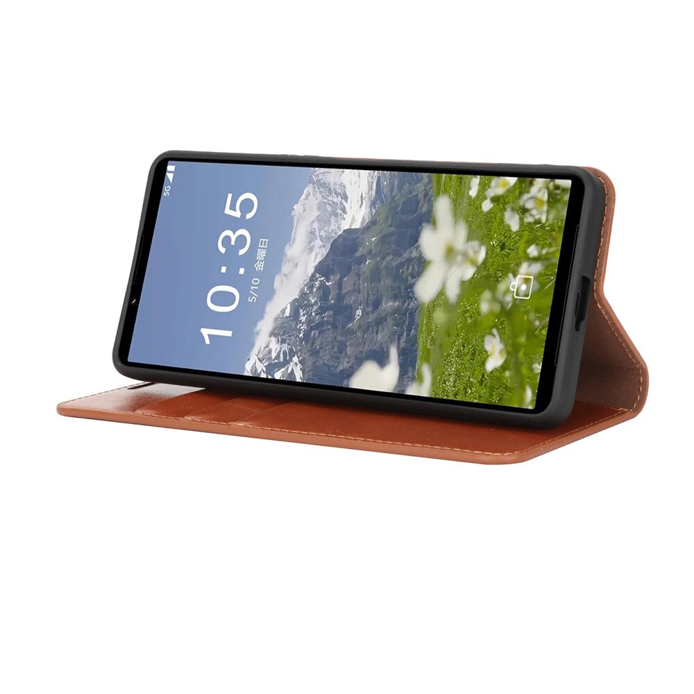 Mobiltaske Ægte Læder Sony Xperia 1 VII Brun