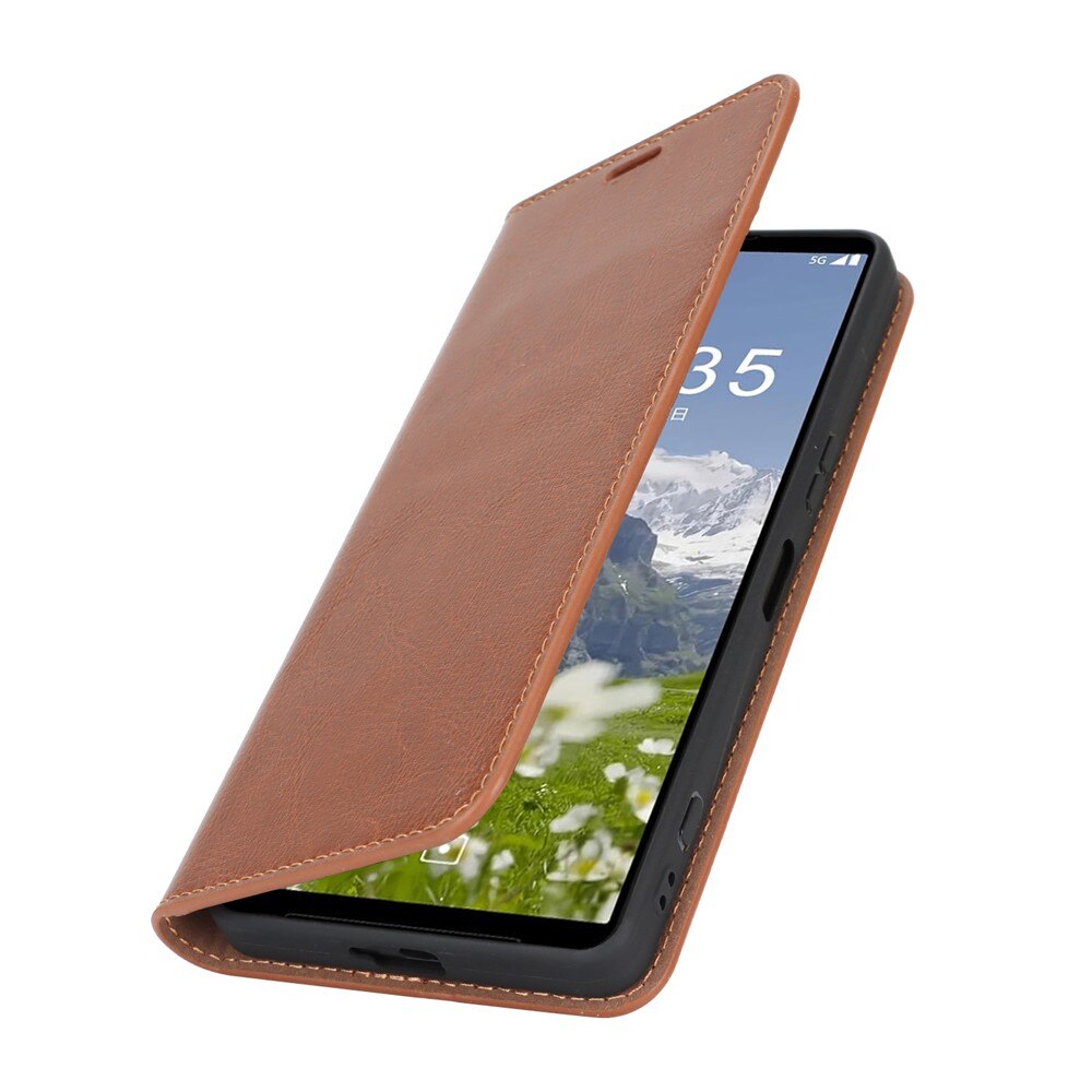 Mobiltaske Ægte Læder Sony Xperia 1 VII Brun
