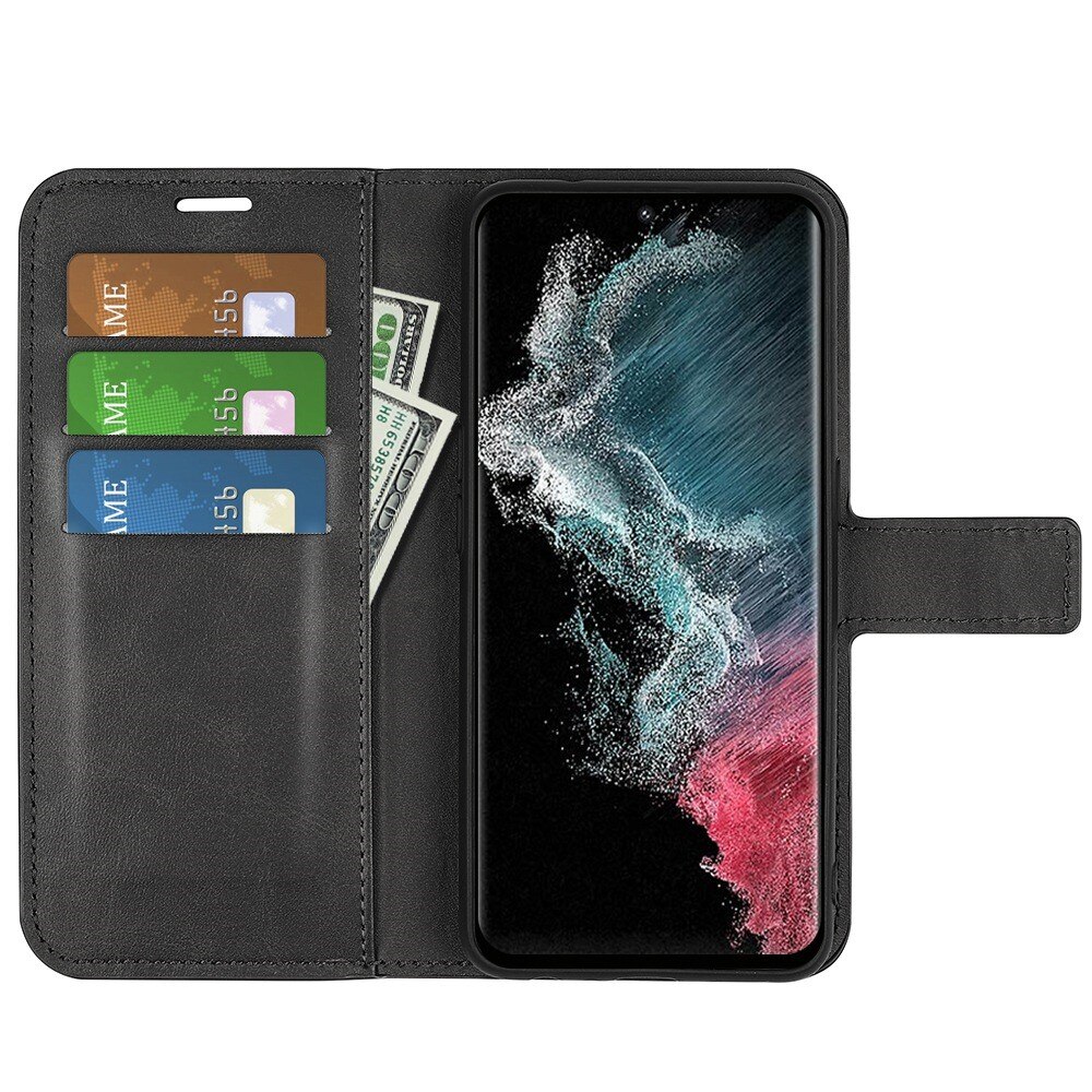 Leather Wallet Samsung Galaxy S23 Ultra Black