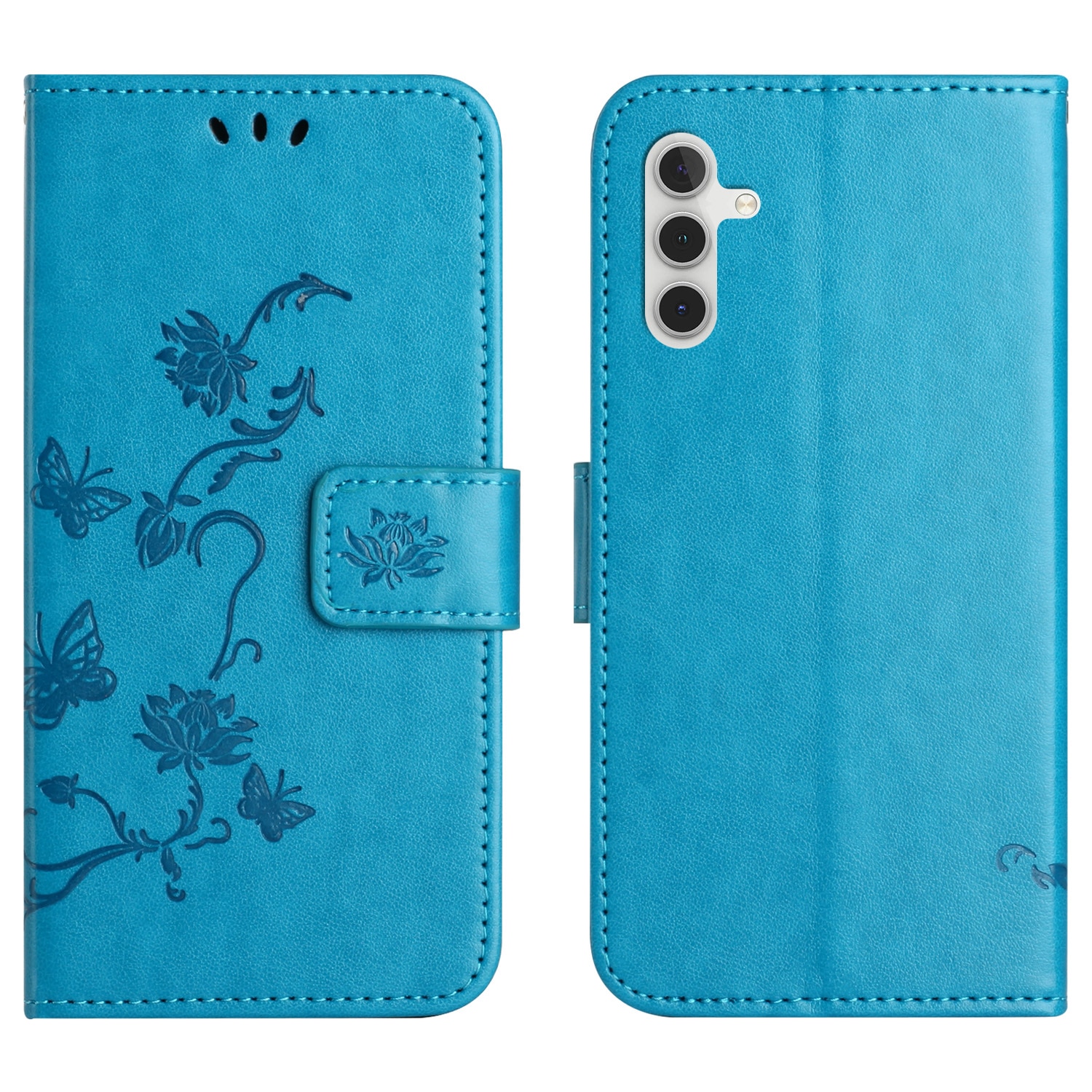 Læderetui Sommerfugle Samsung Galaxy S25 FE Blå