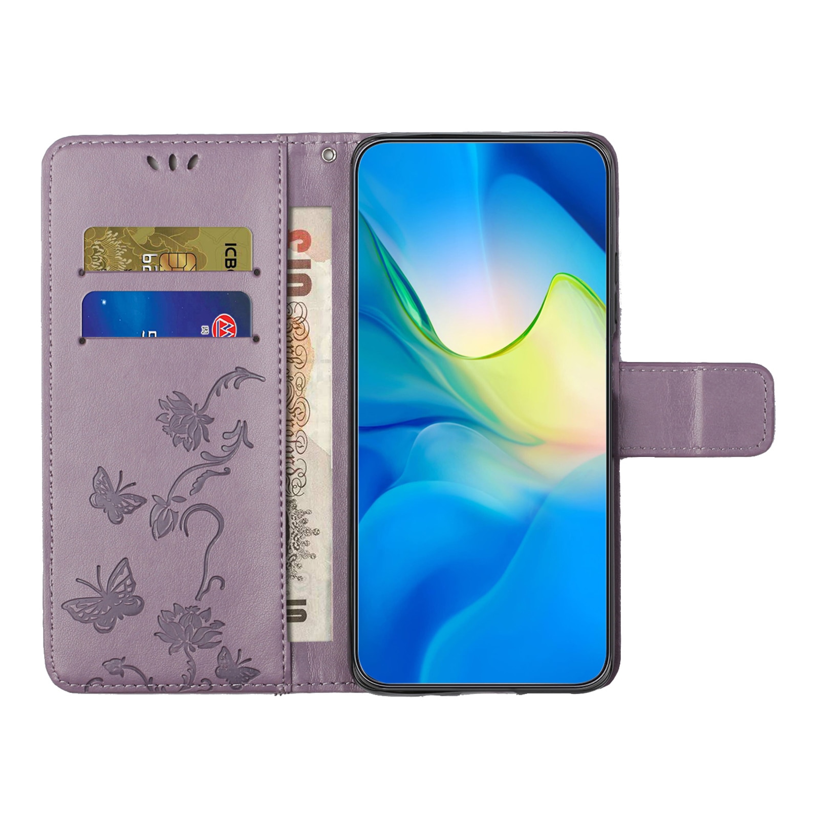 Læderetui Sommerfugle Samsung Galaxy S25 FE Lilla