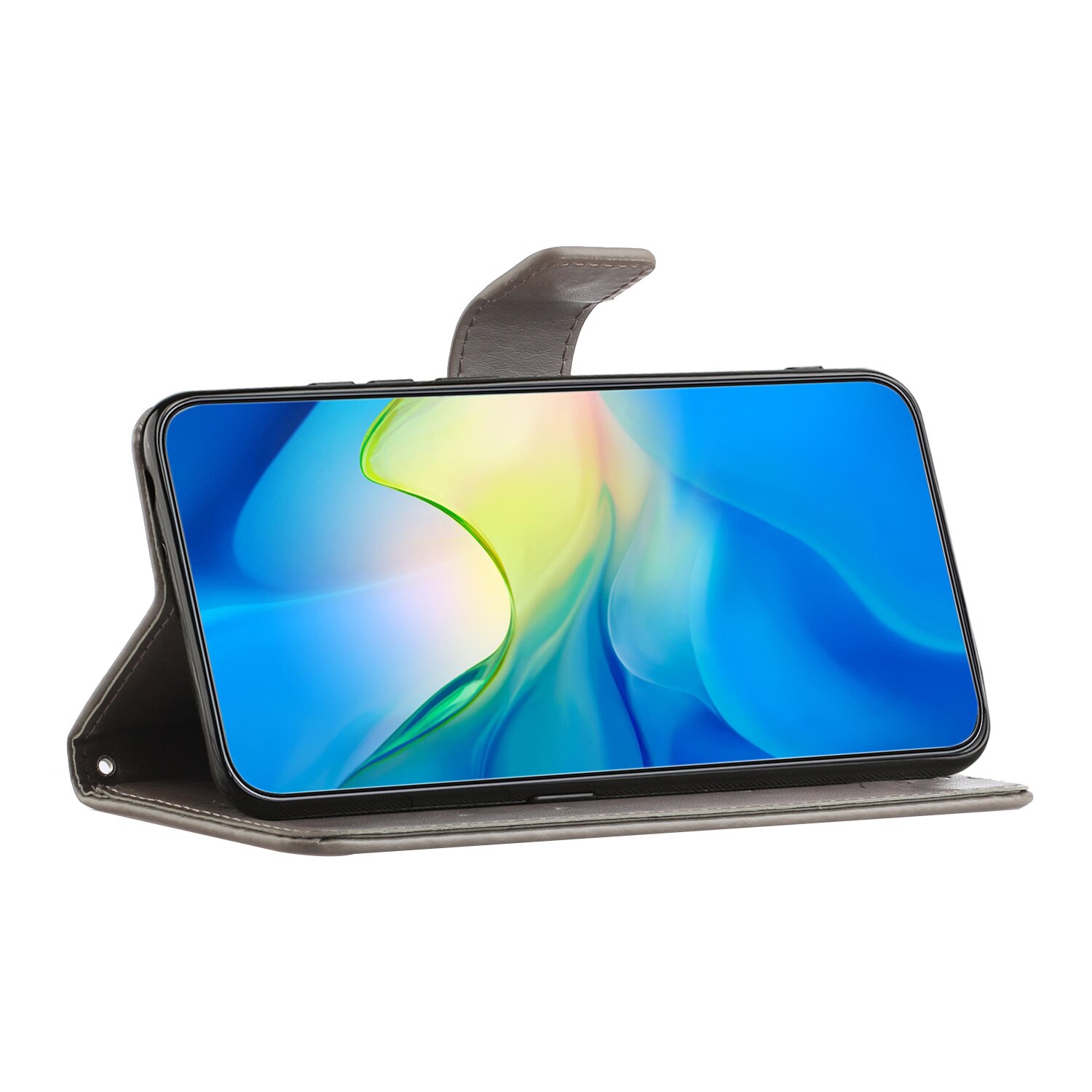 Læderetui Sommerfugle Samsung Galaxy S25 FE Grå