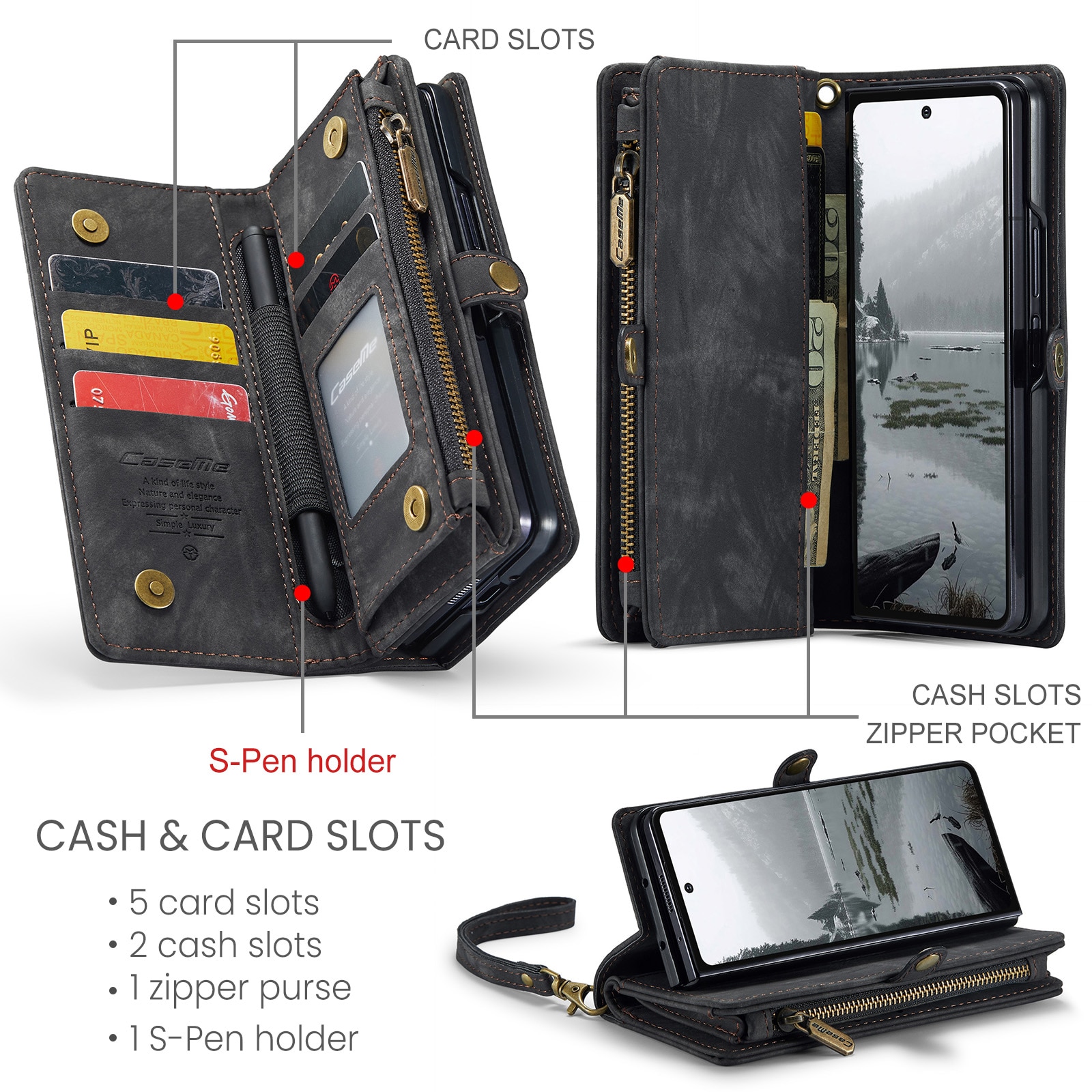 Multi-slot Mobiltaske Samsung Galaxy Z Fold 7 Grå