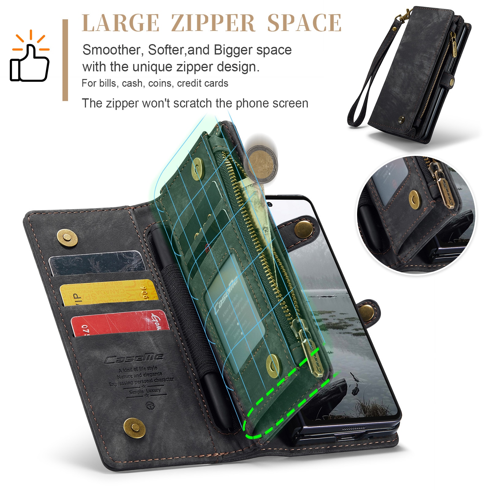 Multi-slot Mobiltaske Samsung Galaxy Z Fold 7 Grå