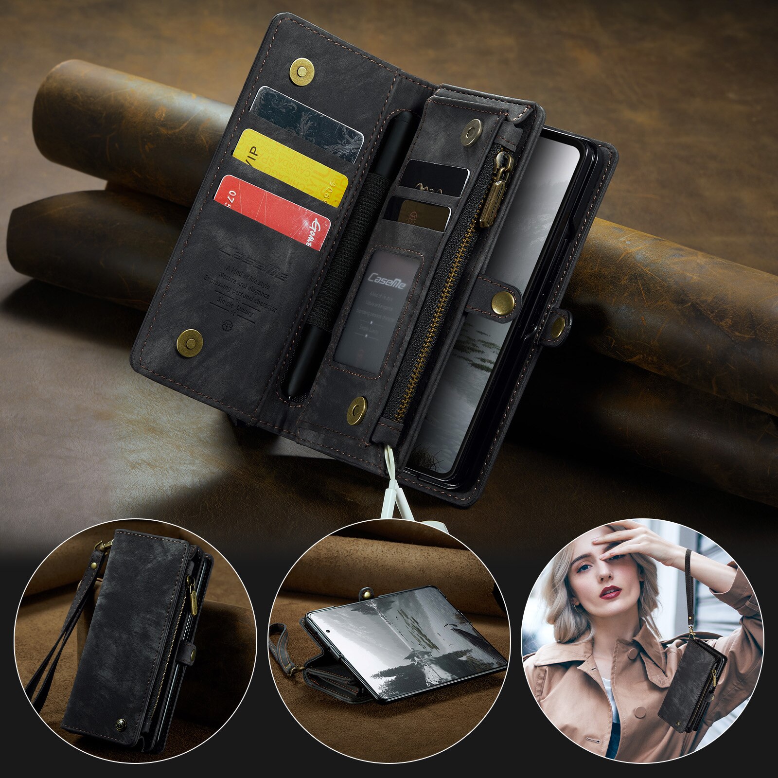 Multi-slot Mobiltaske Samsung Galaxy Z Fold 7 Grå