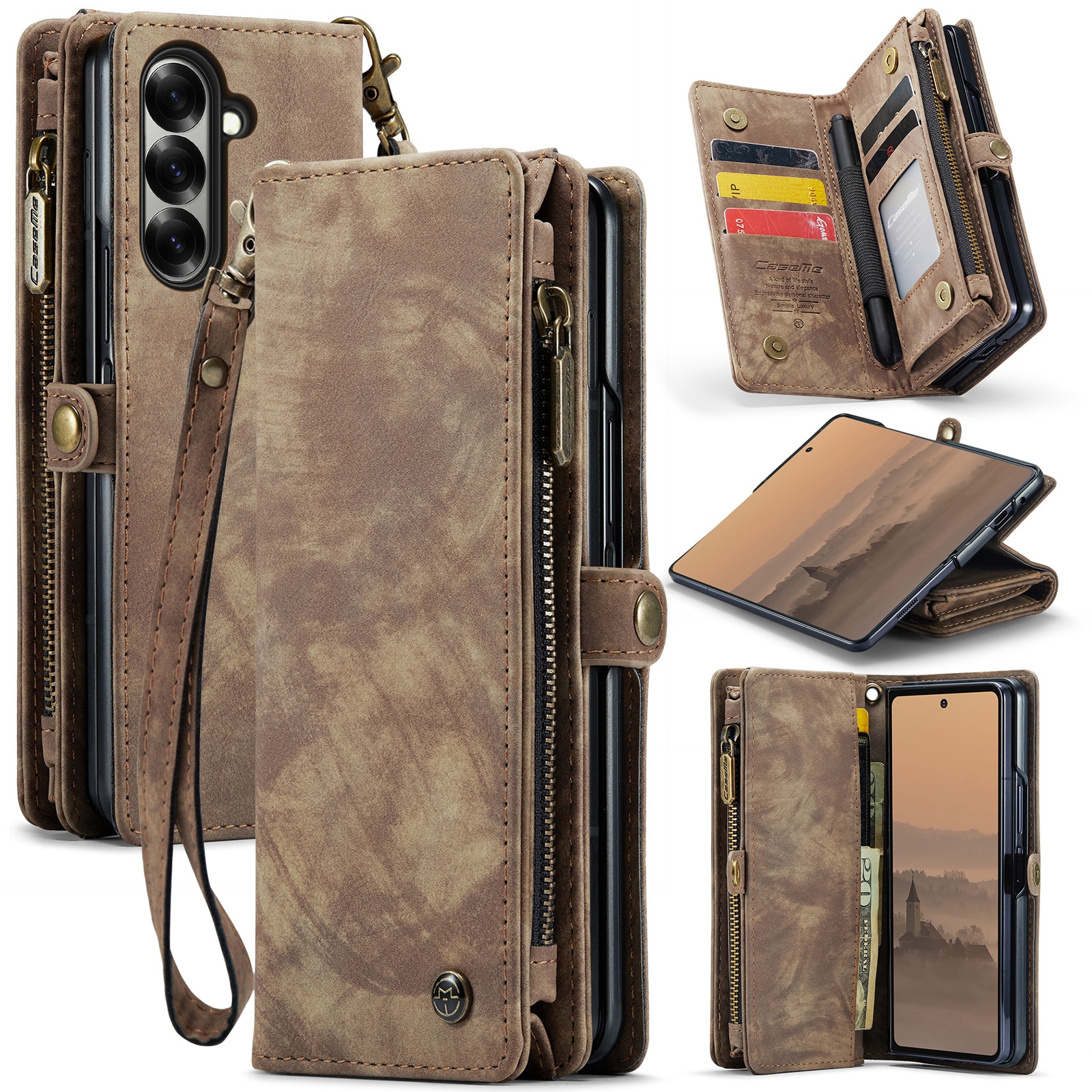 Multi-slot Mobiltaske Samsung Galaxy Z Fold 7 Brun