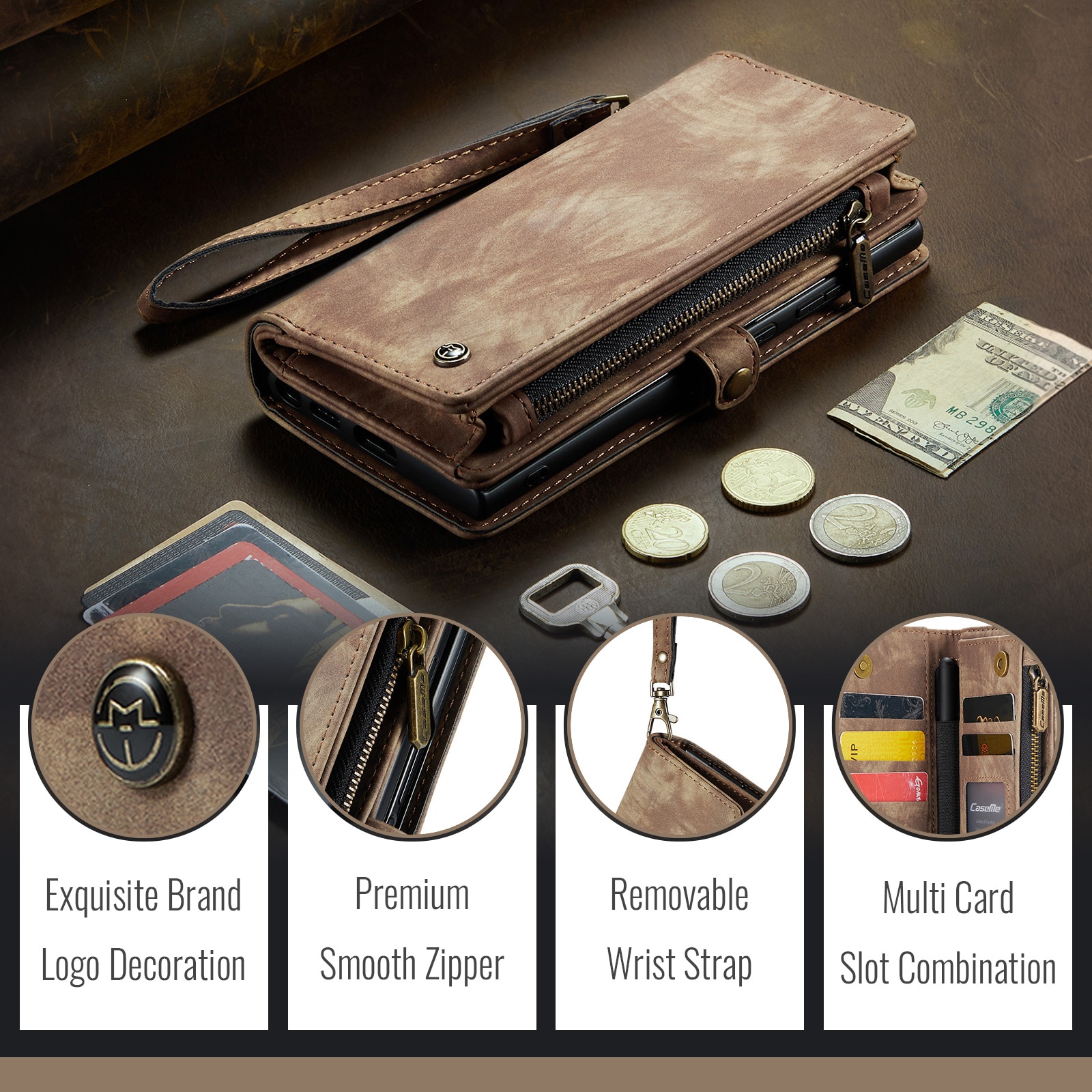 Multi-slot Mobiltaske Samsung Galaxy Z Fold 7 Brun