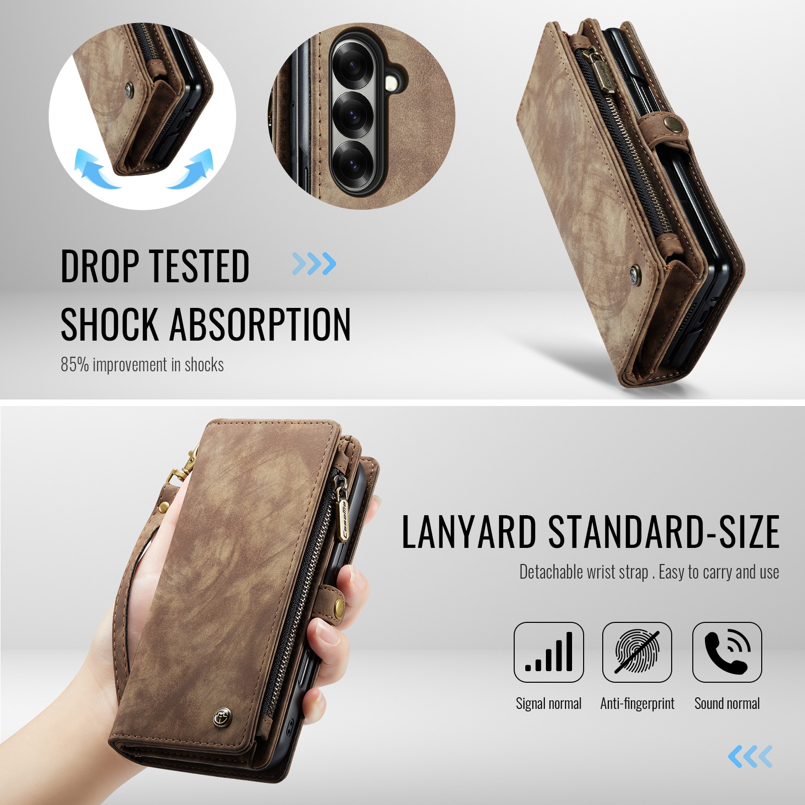 Multi-slot Mobiltaske Samsung Galaxy Z Fold 7 Brun
