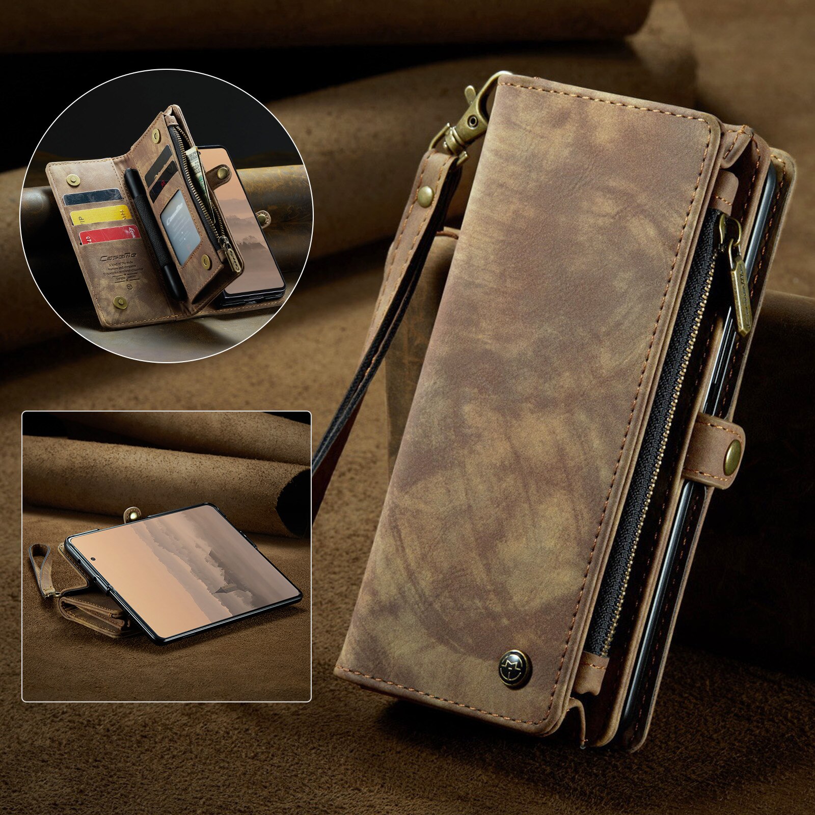 Multi-slot Mobiltaske Samsung Galaxy Z Fold 7 Brun