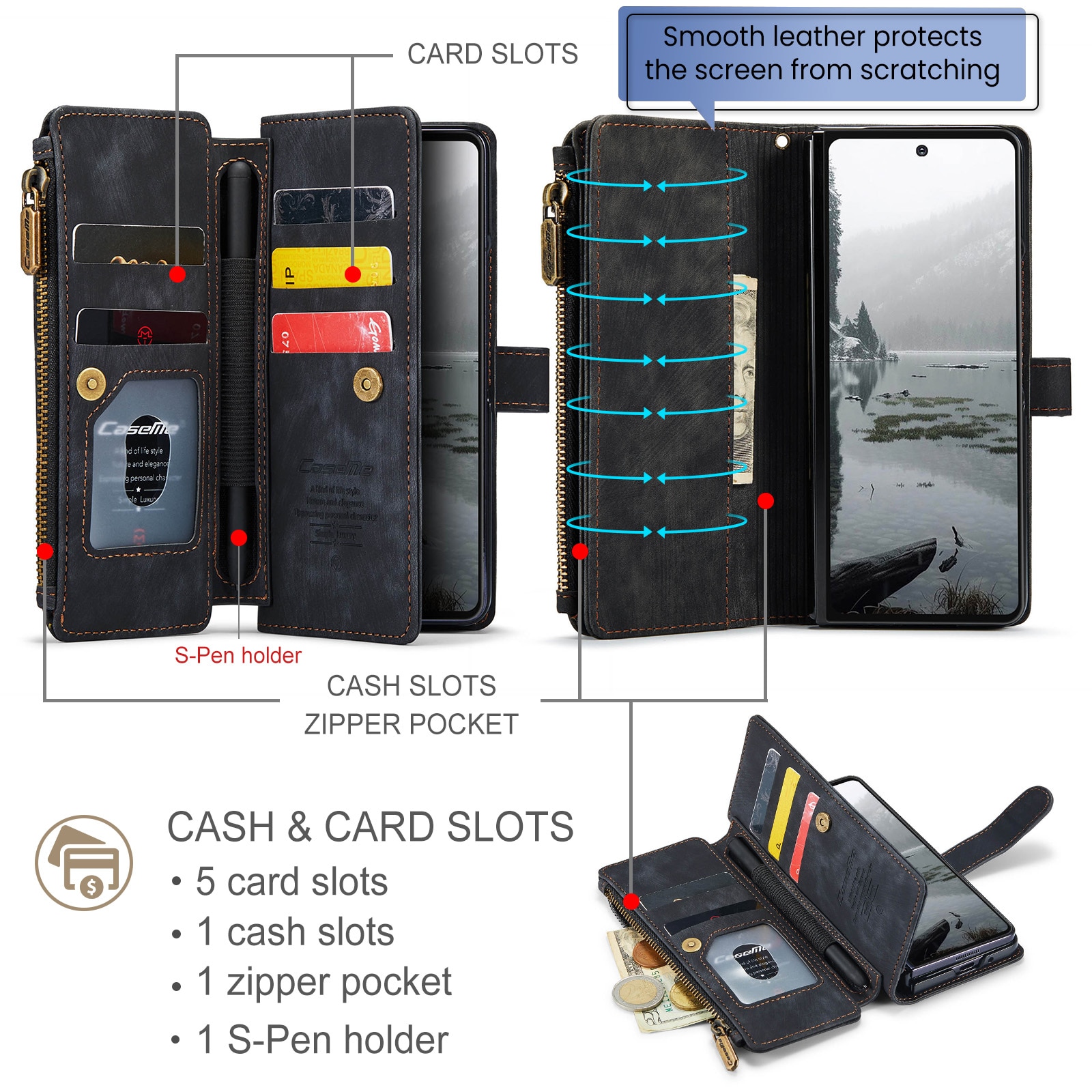 Zipper Wallet Samsung Galaxy Z Fold 7 sort