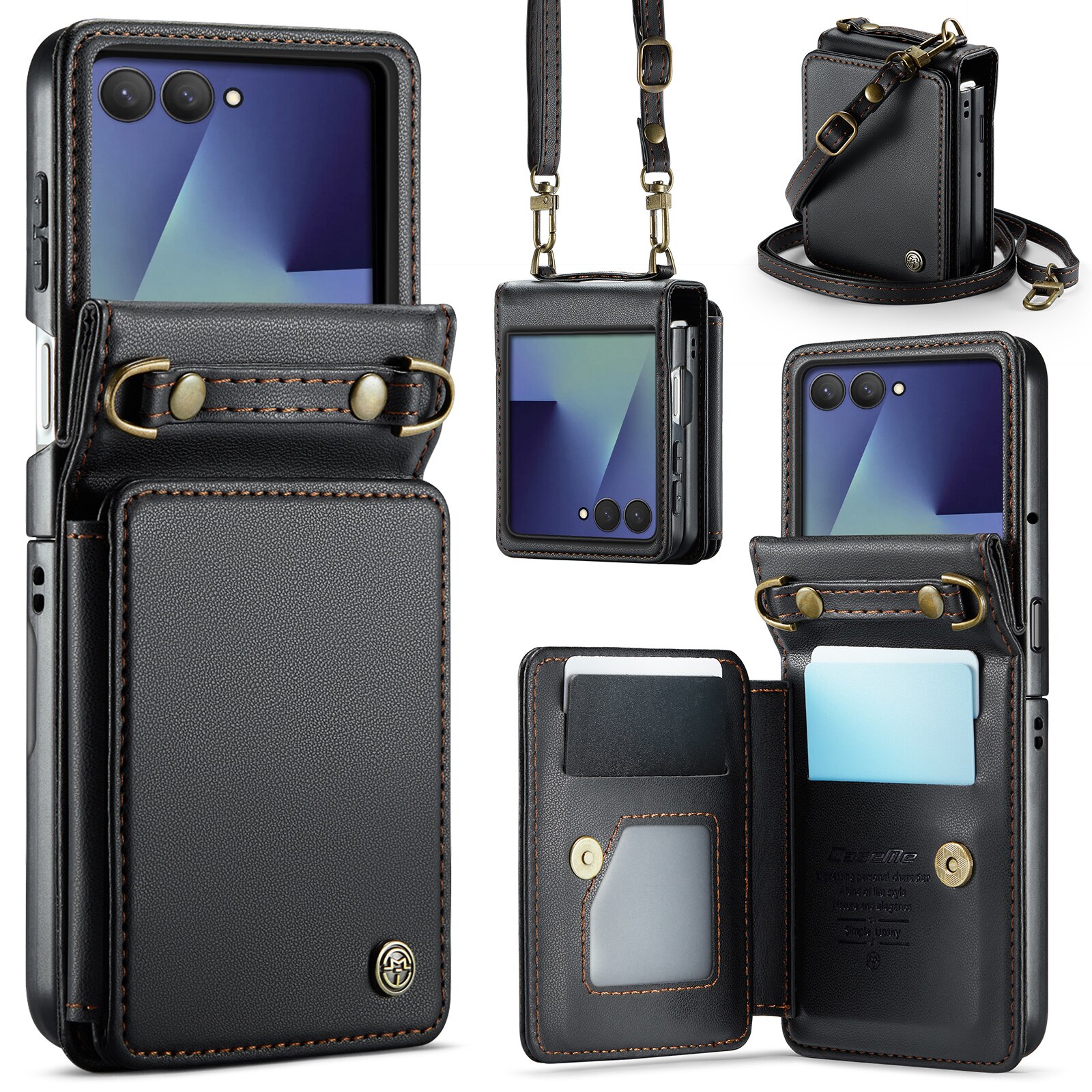 RFID blocking Tegnebog Cover Samsung Galaxy Z Flip 7 Sort
