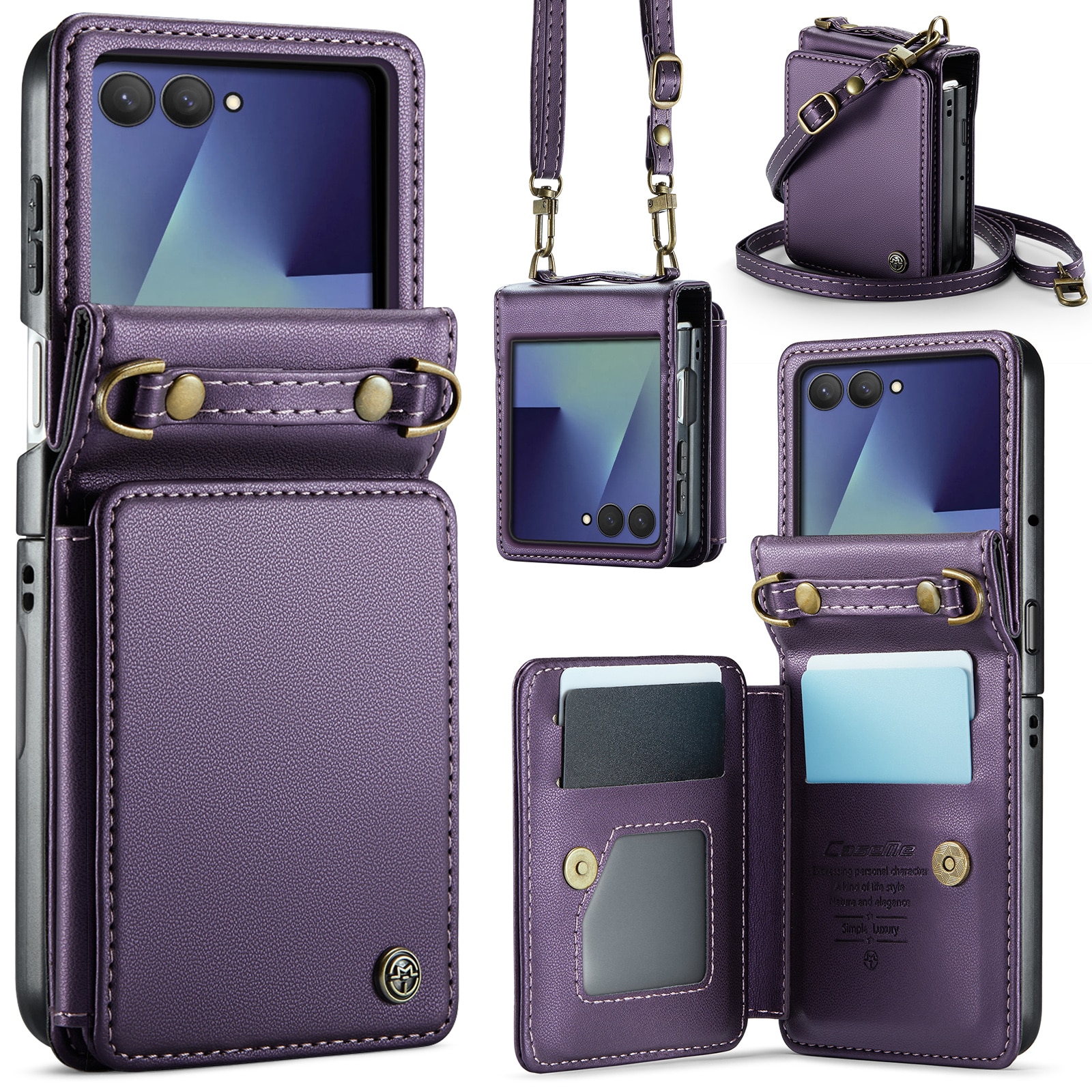 RFID blocking Tegnebog Cover Samsung Galaxy Z Flip 7 Lilla