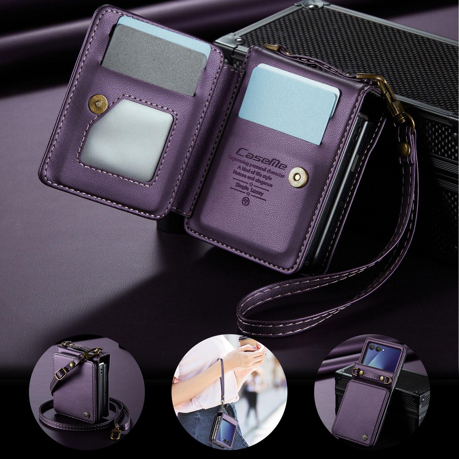 RFID blocking Tegnebog Cover Samsung Galaxy Z Flip 7 Lilla