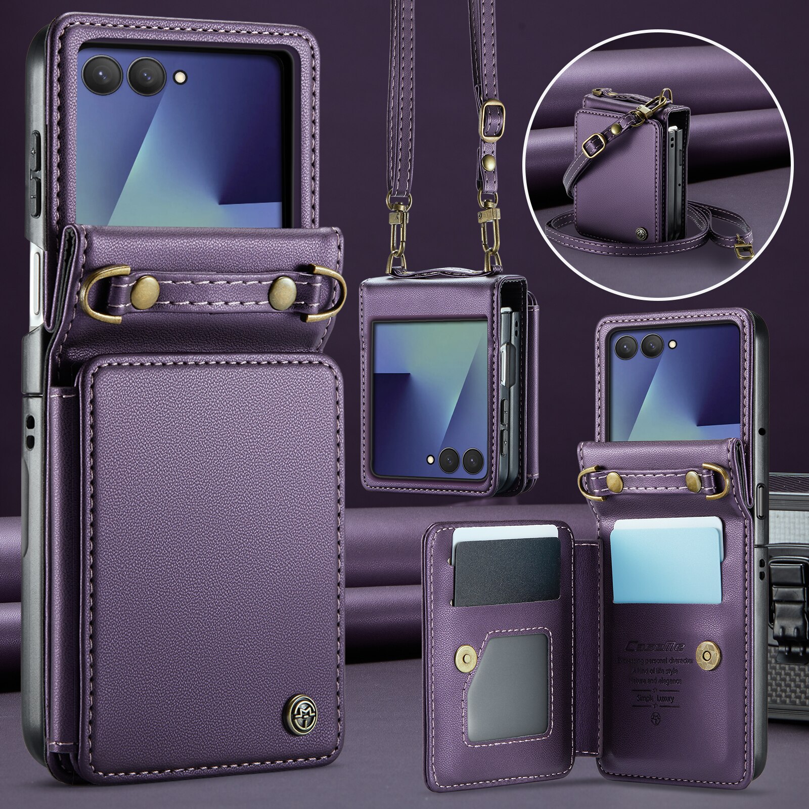 RFID blocking Tegnebog Cover Samsung Galaxy Z Flip 7 Lilla