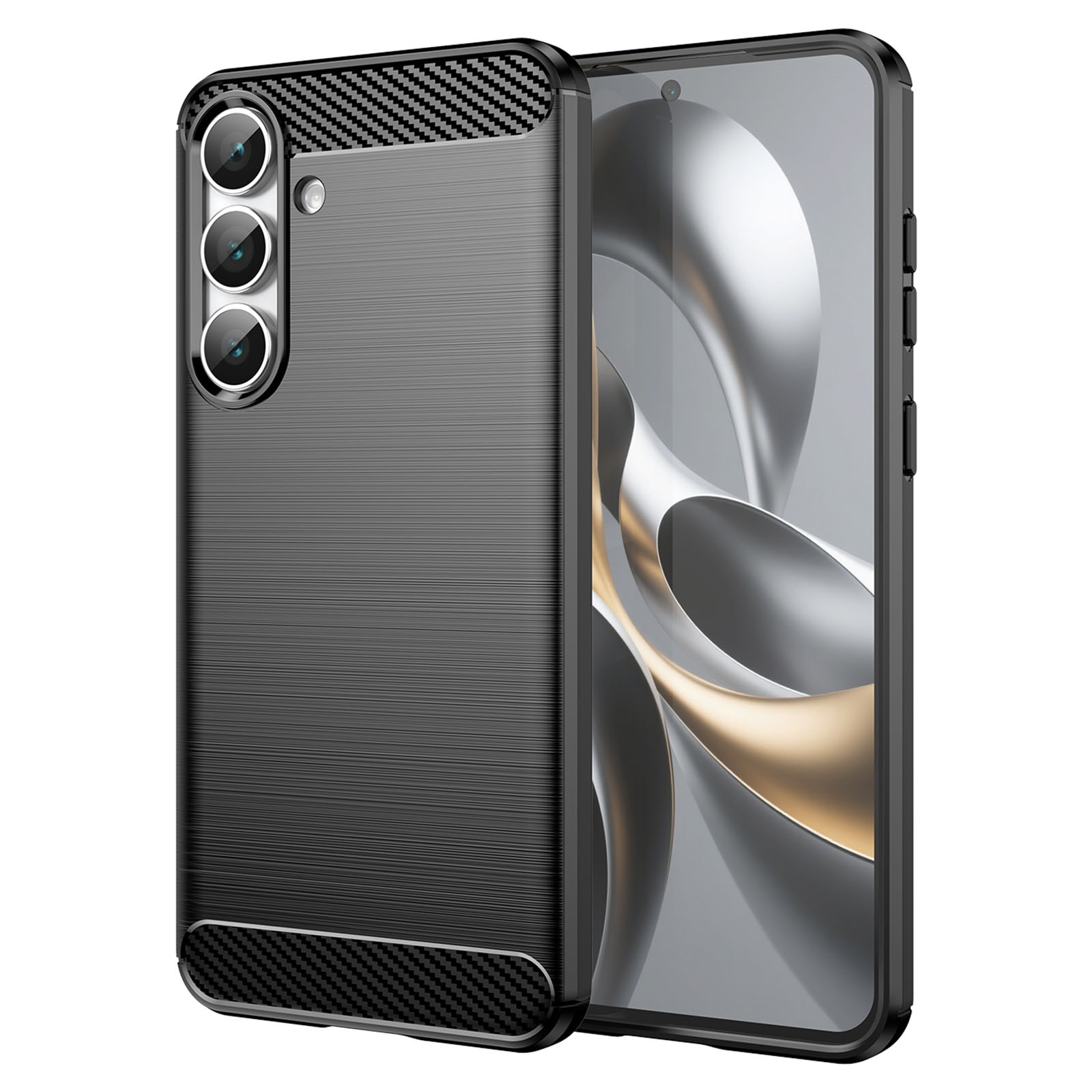 Samsung Galaxy S25 FE Cover TPU Brushed Sort