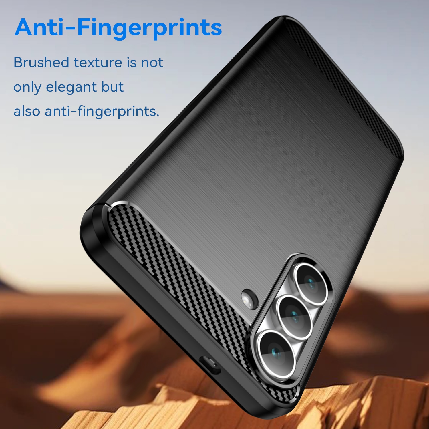 Samsung Galaxy S25 FE Cover TPU Brushed Sort