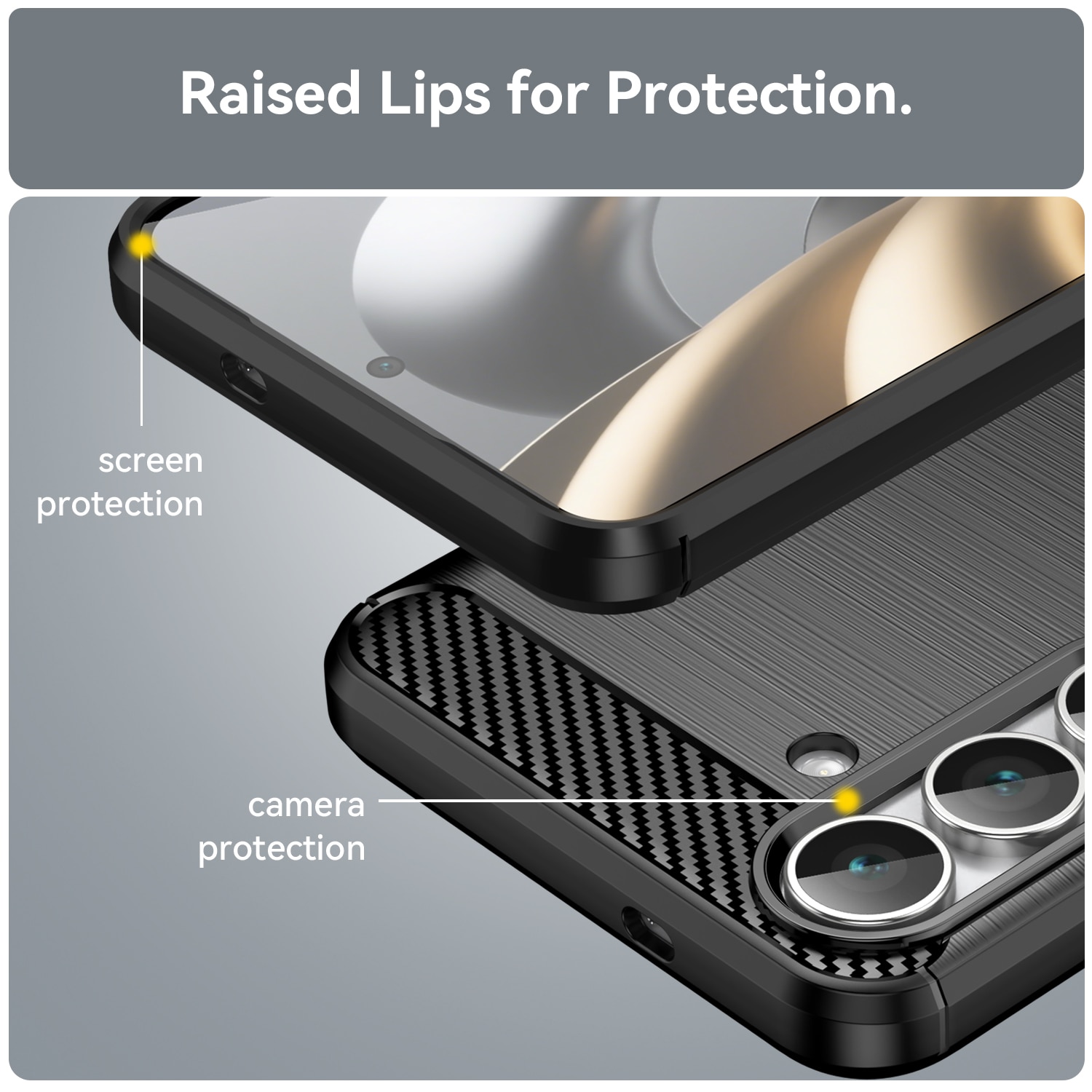 Samsung Galaxy S25 FE Cover TPU Brushed Sort