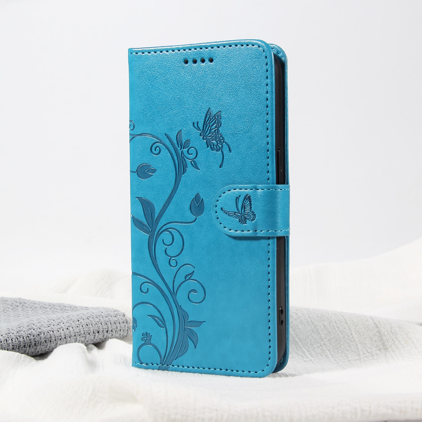 Læderetui Sommerfugle Oppo Reno 14 F Blå