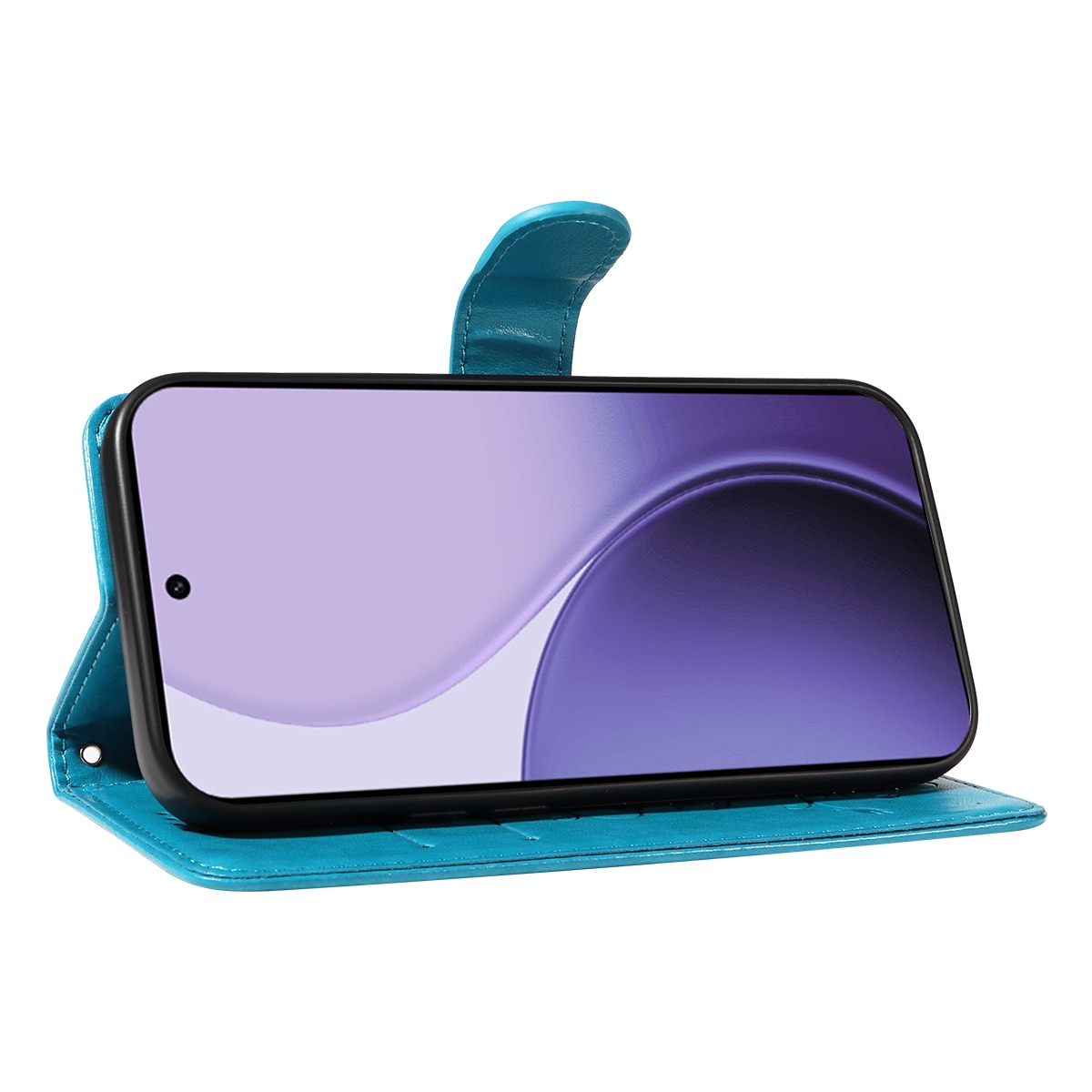 Læderetui Sommerfugle Oppo Reno 14 F Blå