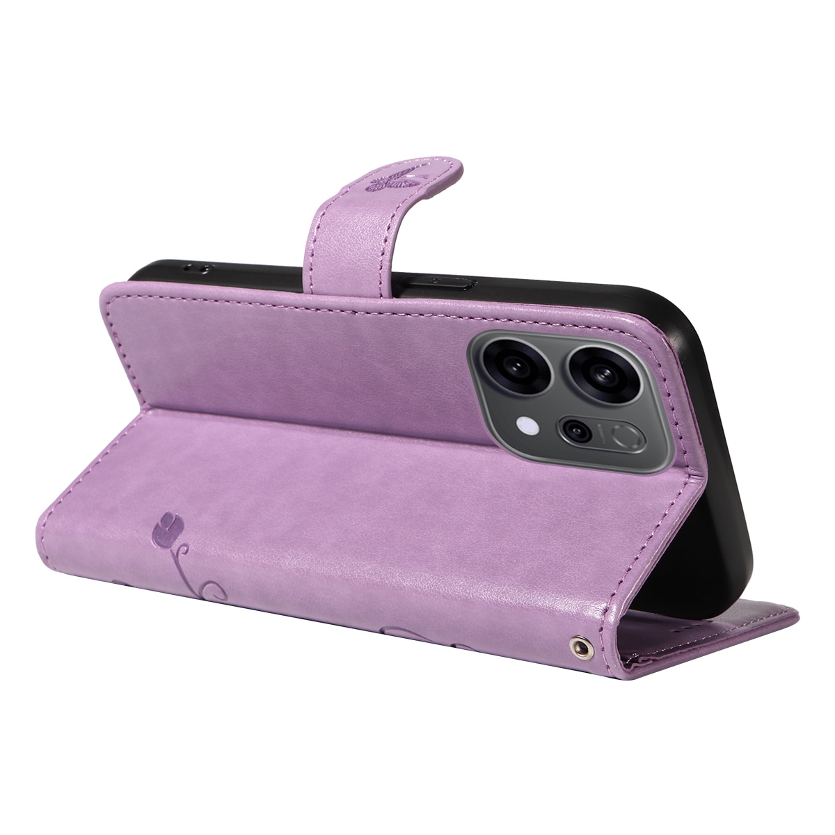 Læderetui Sommerfugle Oppo Reno 14 Lilla