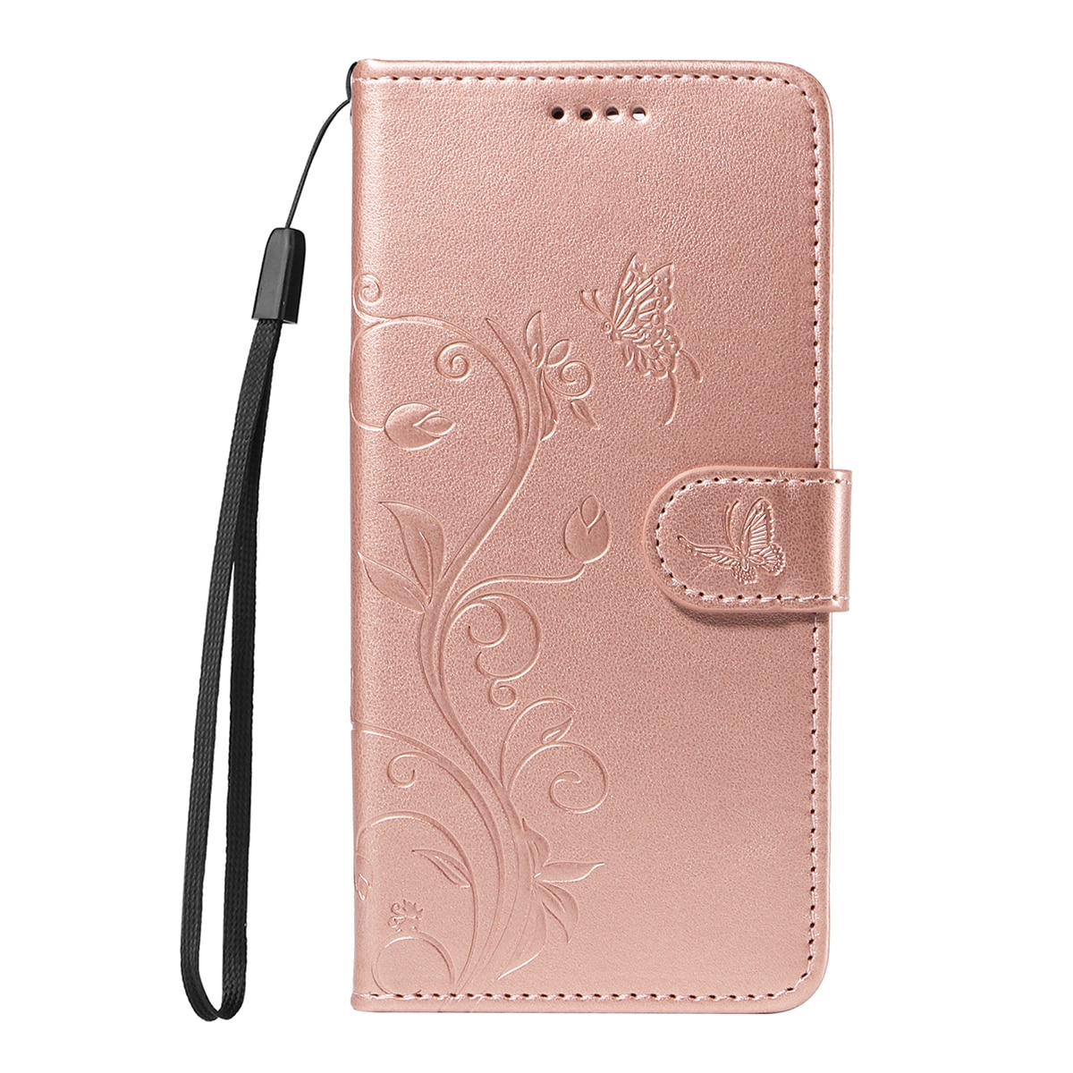 Læderetui Sommerfugle Oppo Reno 14 F Rose guld