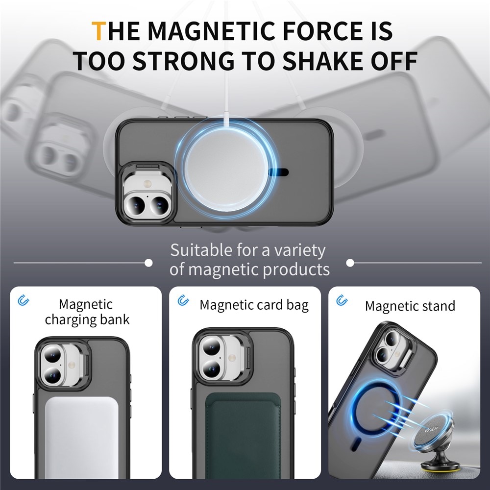 Hybridcover Kickstand MagSafe iPhone 17 Sort