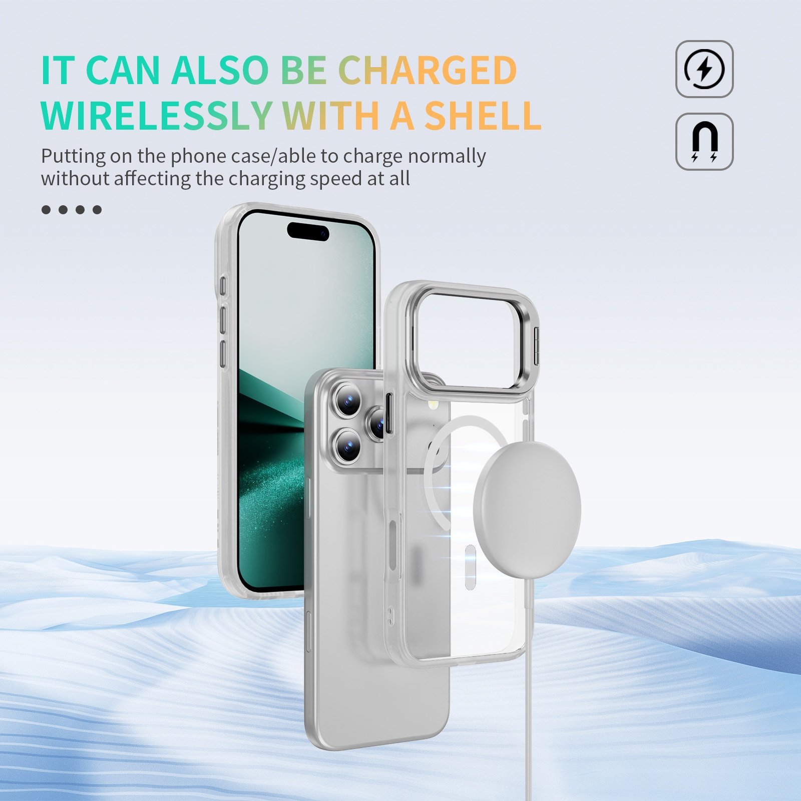 Hybridcover Kickstand MagSafe iPhone 17 Pro Gennemsigtig