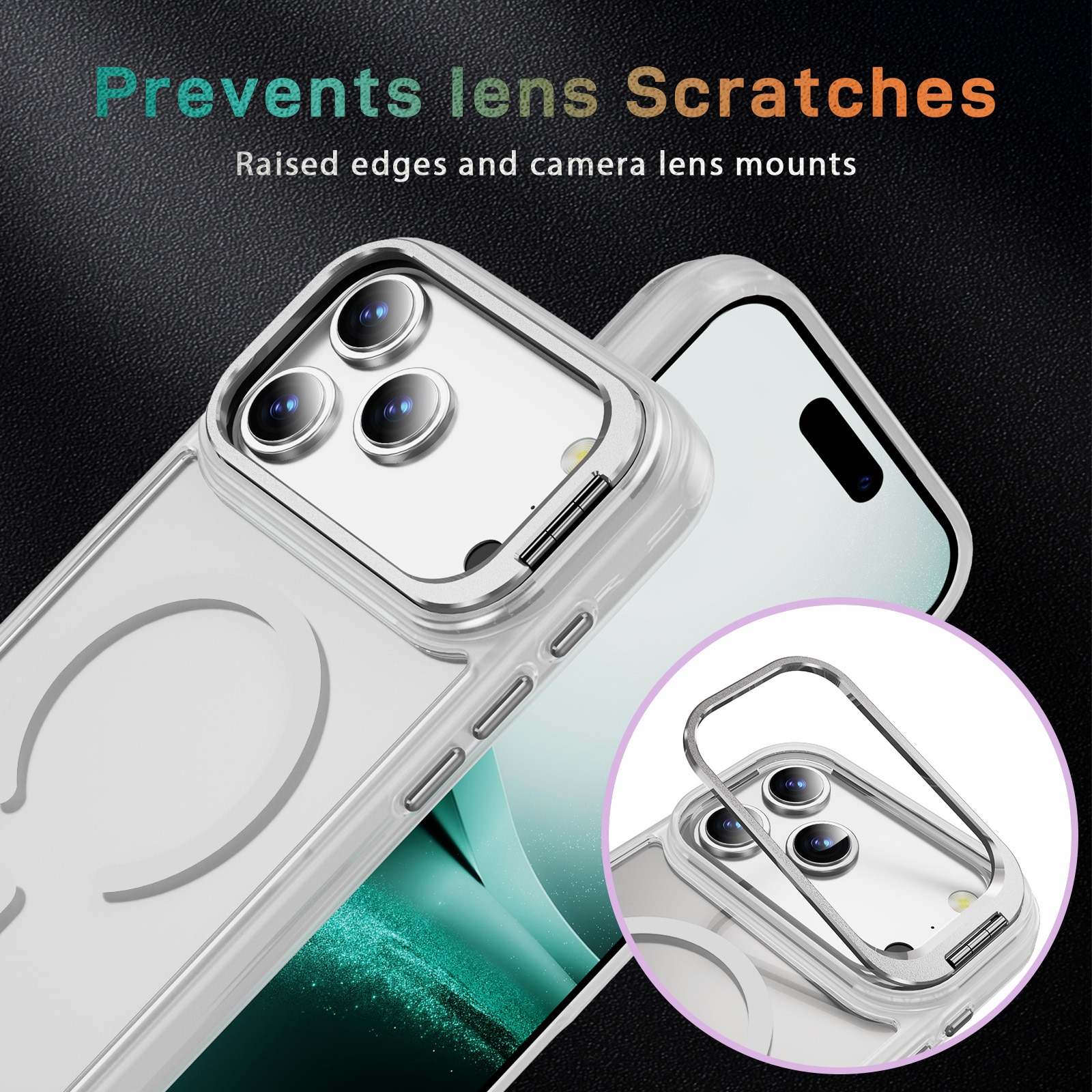 Hybridcover Kickstand MagSafe iPhone 17 Pro Gennemsigtig