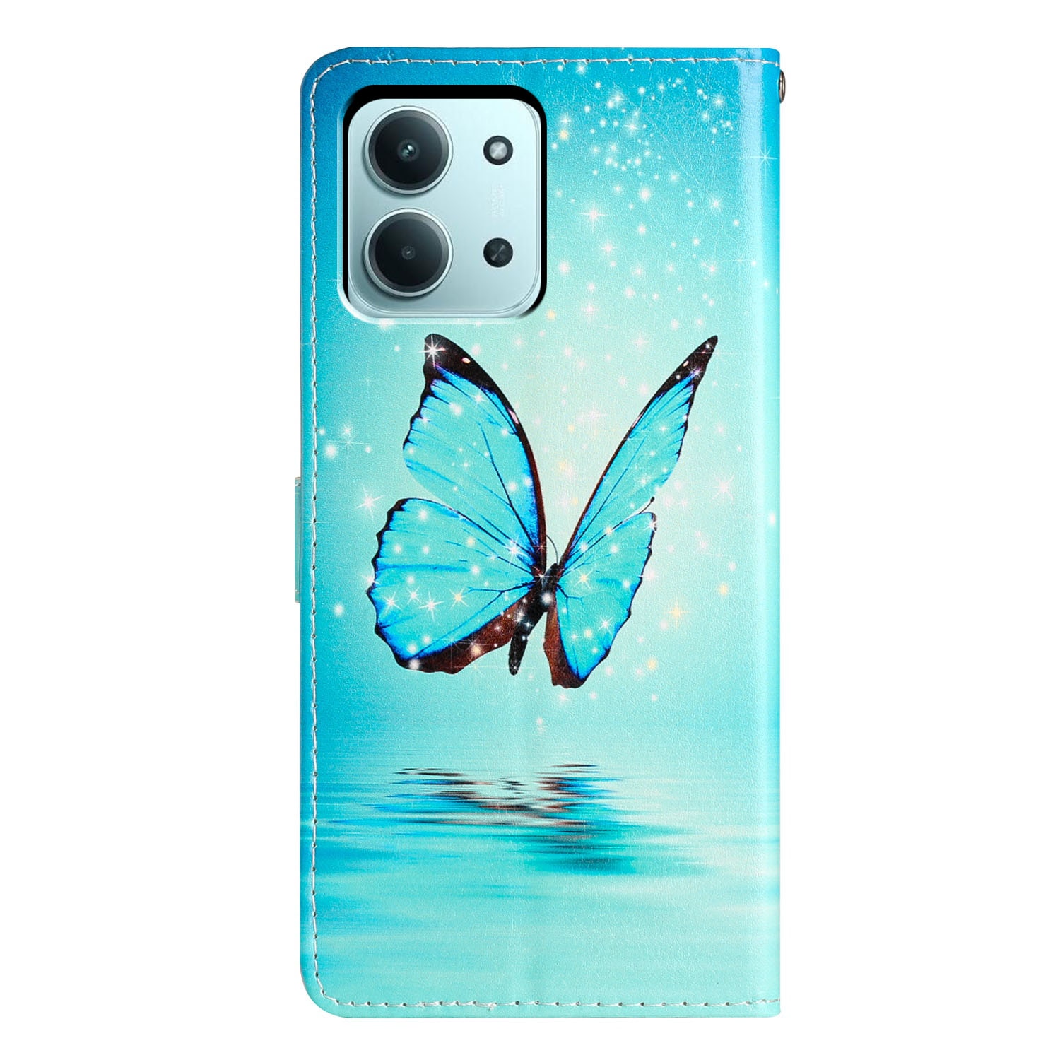 Mobiltaske Xiaomi Redmi 15C blå sommerfugle