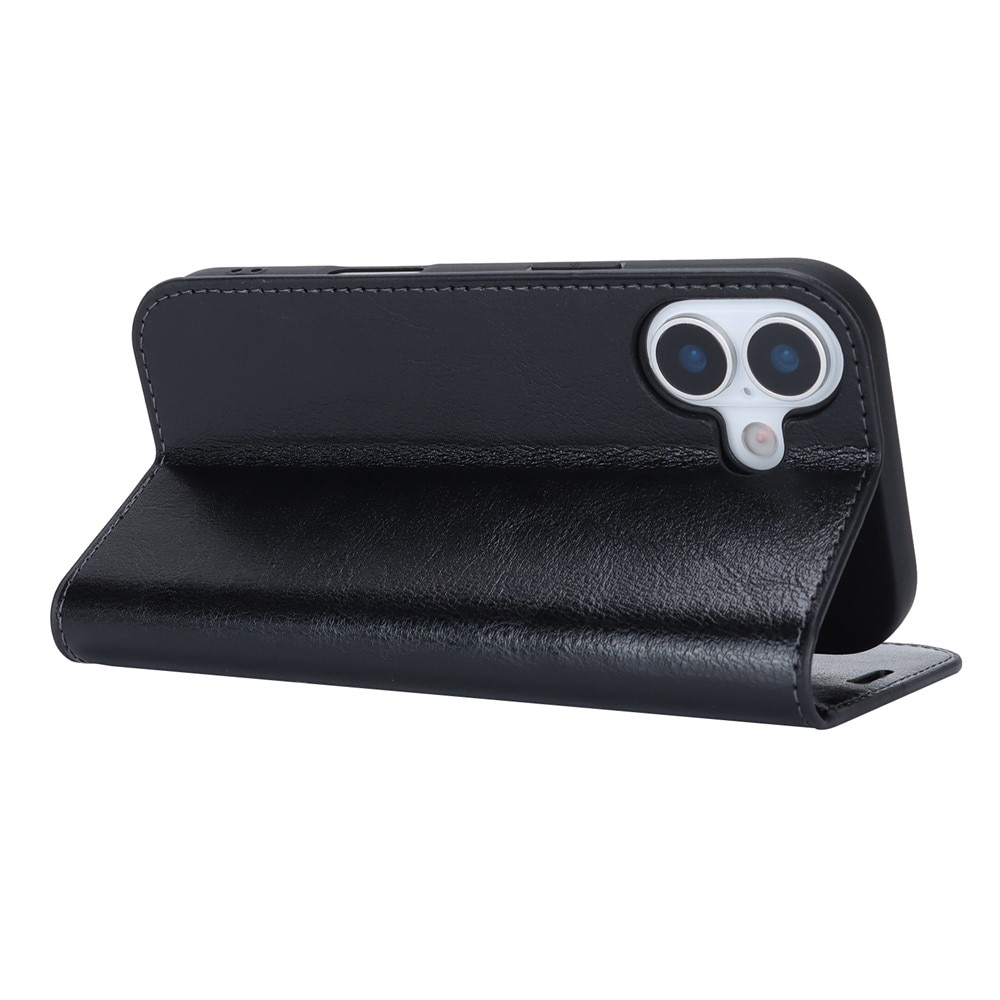 Mobiltaske Ægte Læder iPhone 17 Sort