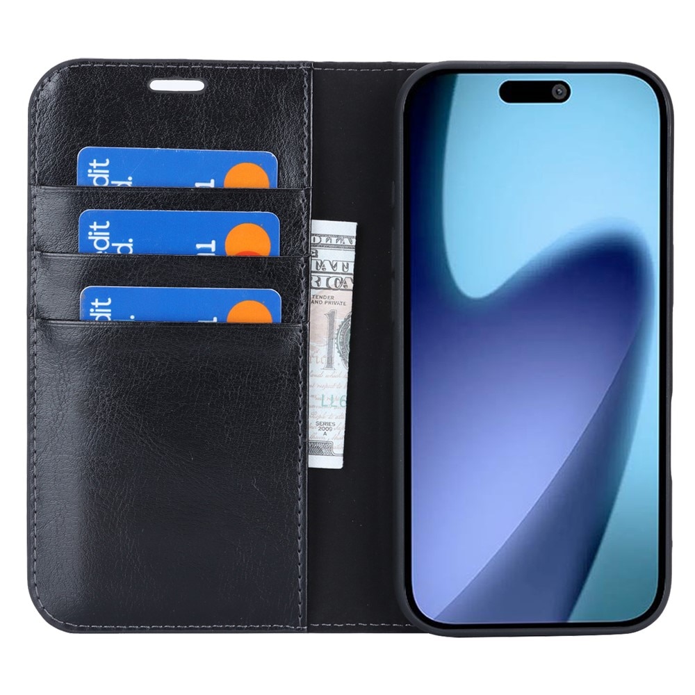 Mobiltaske Ægte Læder iPhone 17 Air Sort
