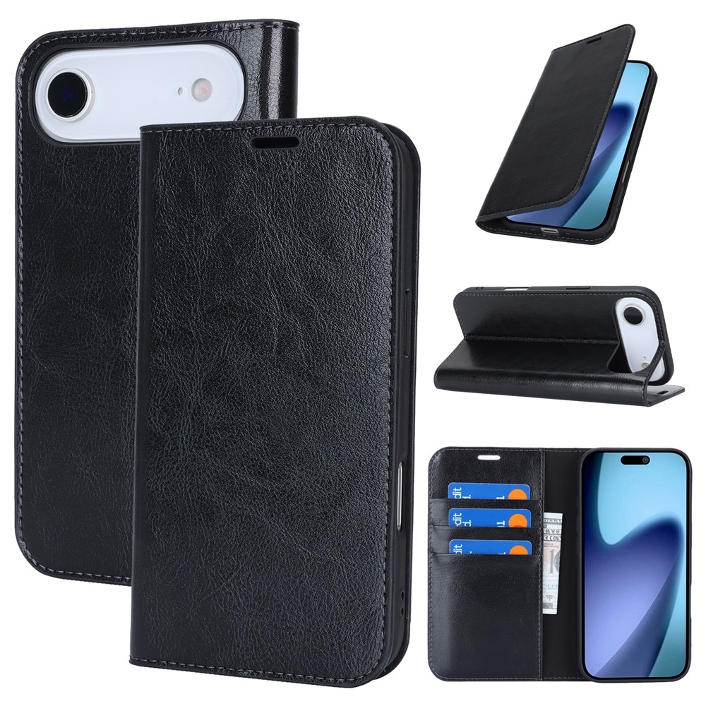Mobiltaske Ægte Læder iPhone 17 Air Sort