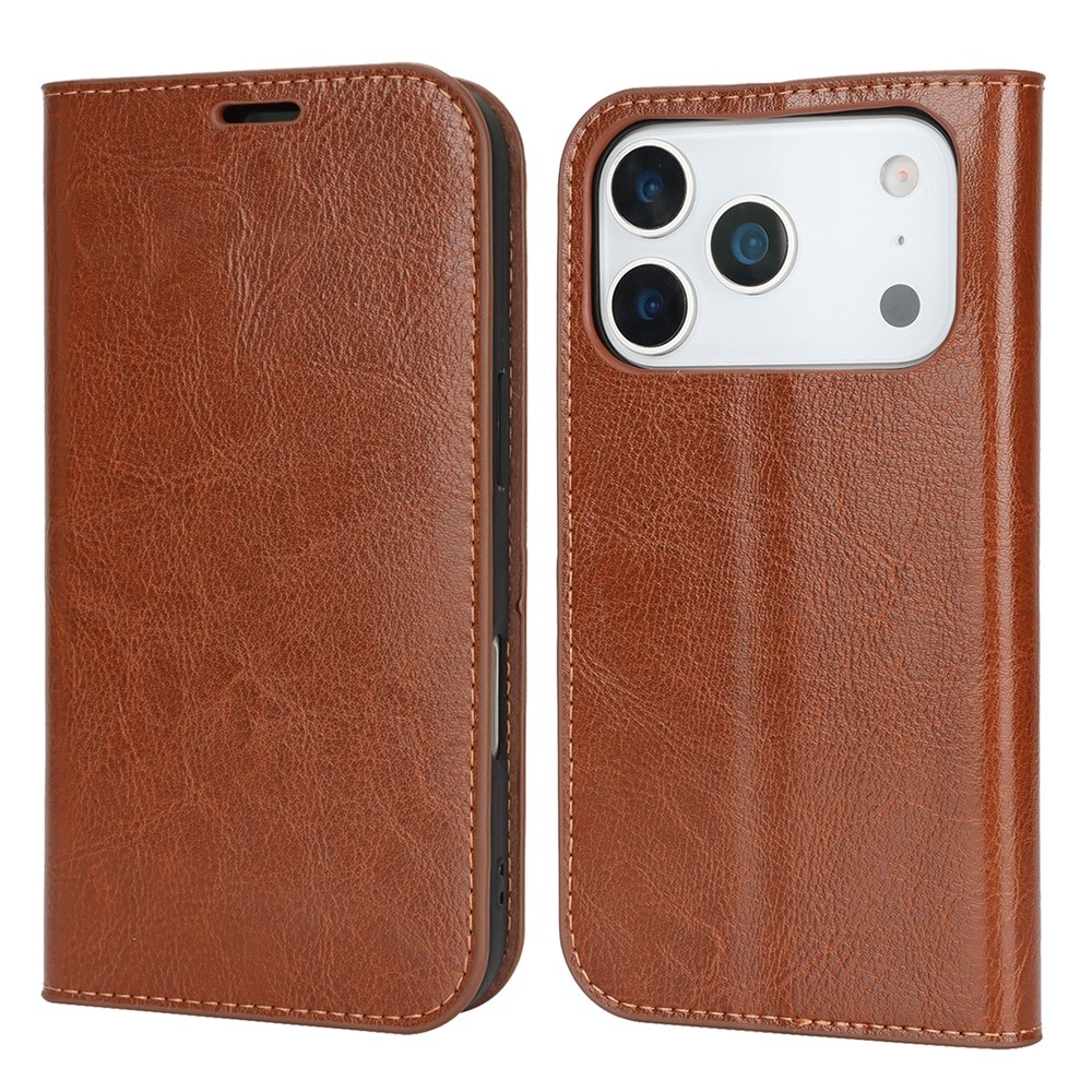 Mobiltaske Ægte Læder iPhone 17 Pro Brun