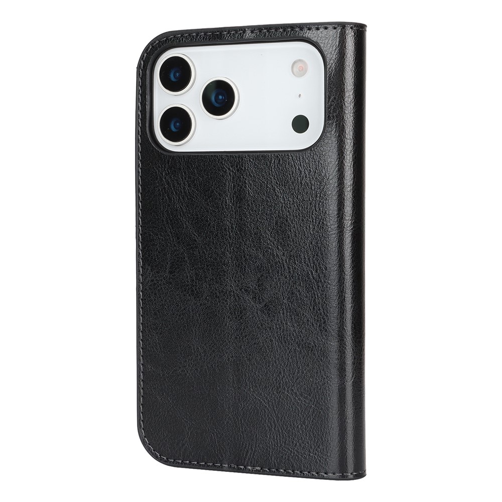 Mobiltaske Ægte Læder iPhone 17 Pro Max Sort