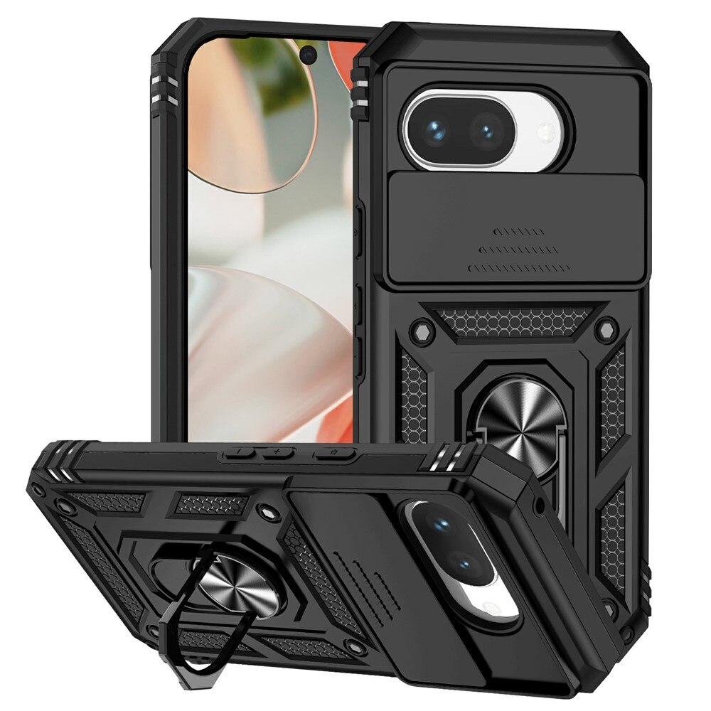Hybridcover Ring + Kamerabeskyttelse Google Pixel 9a Sort