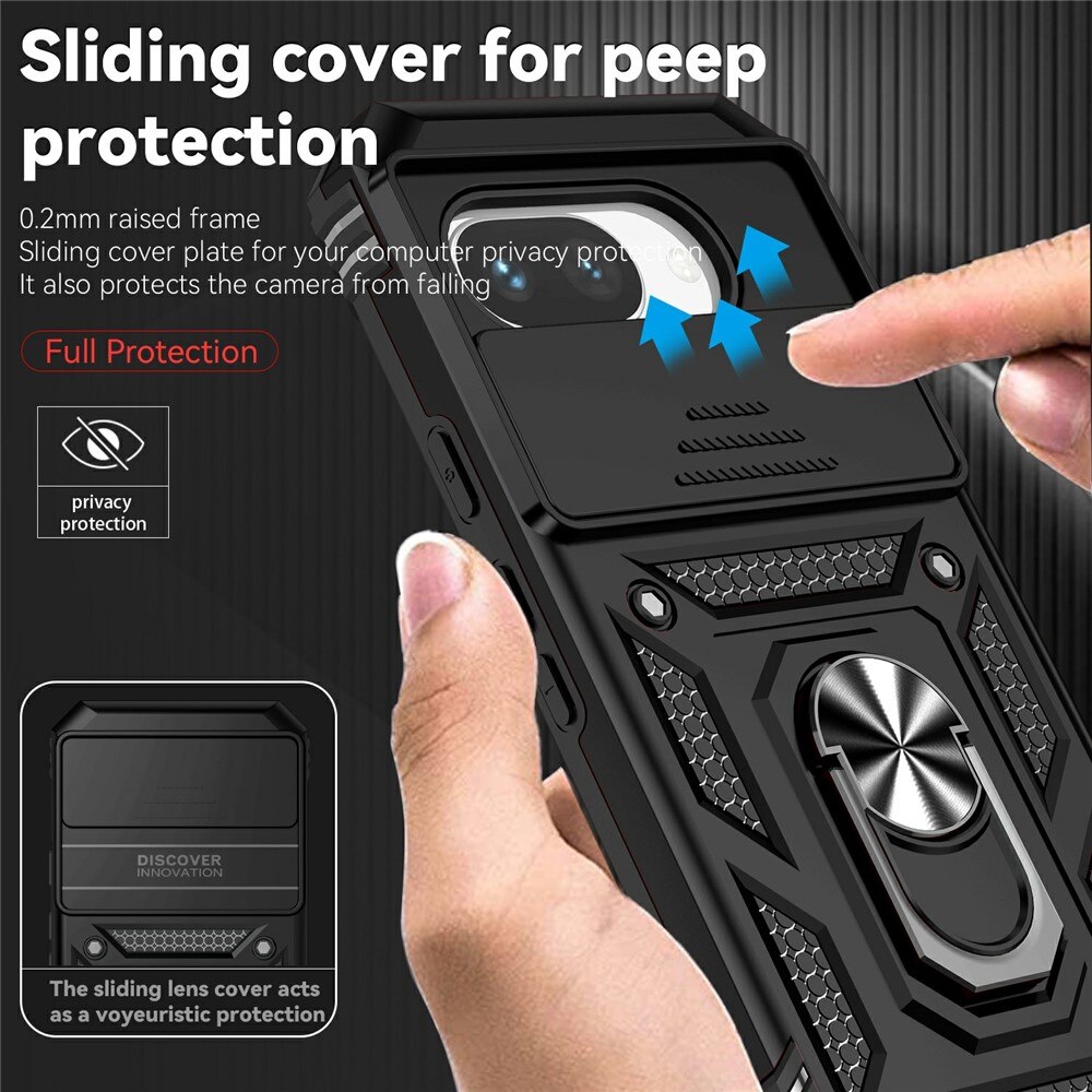 Hybridcover Ring + Kamerabeskyttelse Google Pixel 9a Sort