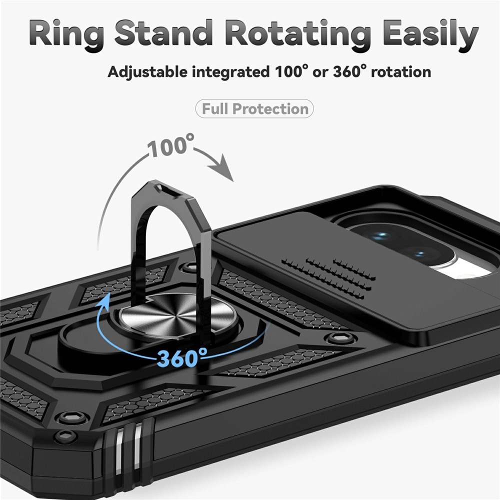Hybridcover Ring + Kamerabeskyttelse Google Pixel 9a Sort