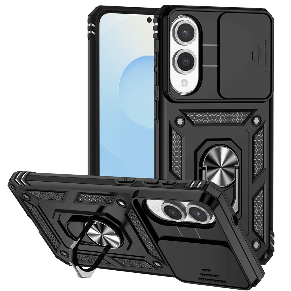 Hybridcover Ring + Kamerabeskyttelse Samsung Galaxy S25 Edge Sort