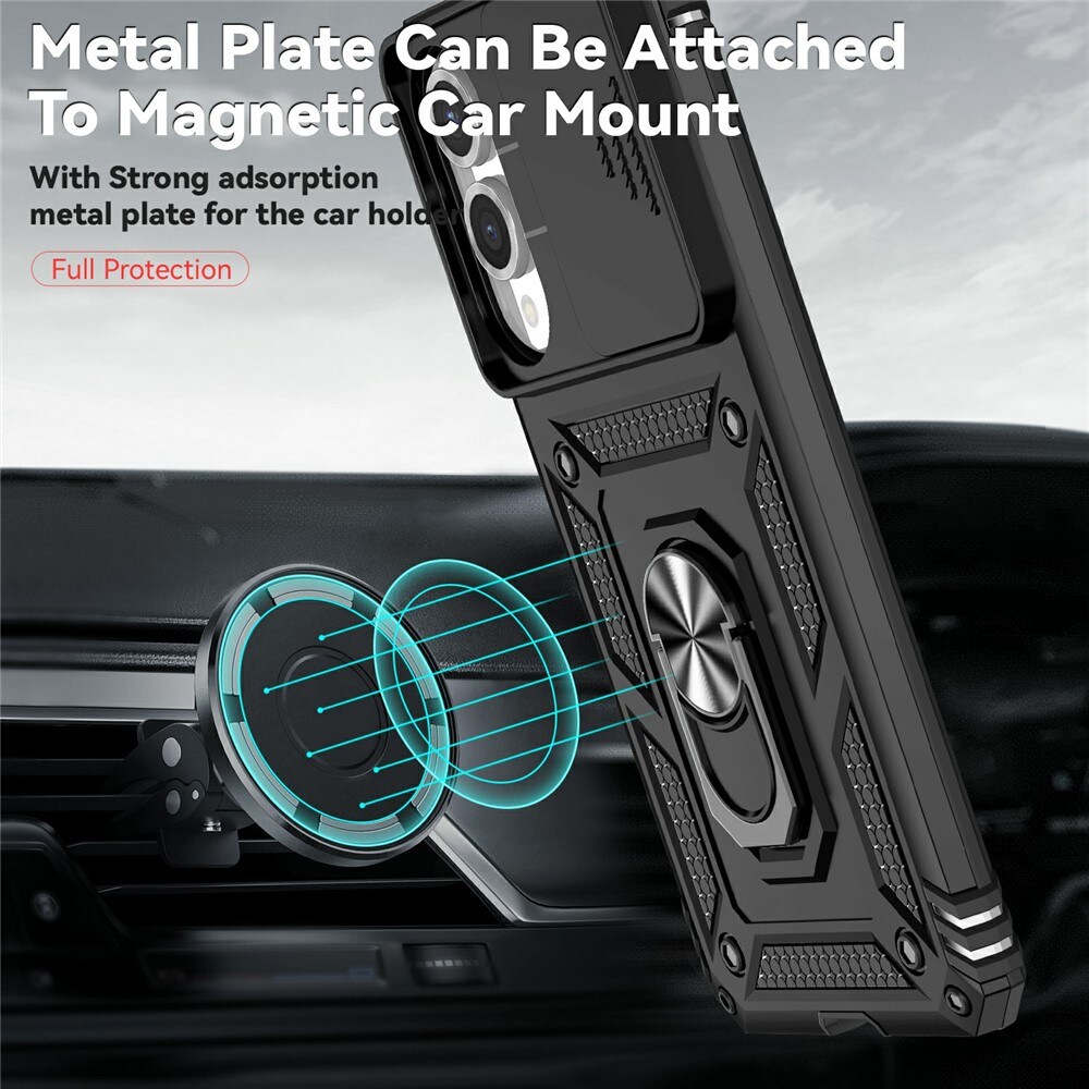 Hybridcover Ring + Kamerabeskyttelse Samsung Galaxy S25 Edge Sort