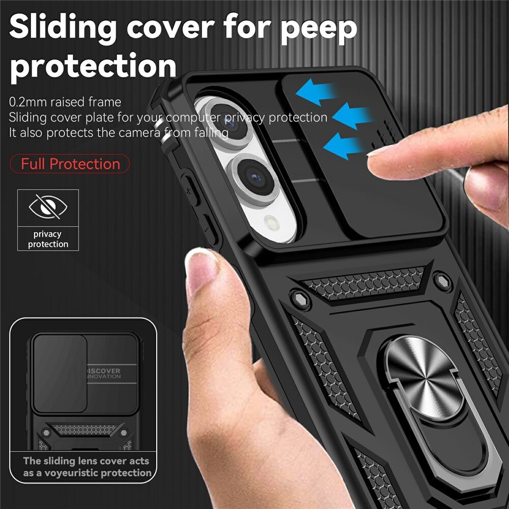 Hybridcover Ring + Kamerabeskyttelse Samsung Galaxy S25 Edge Sort